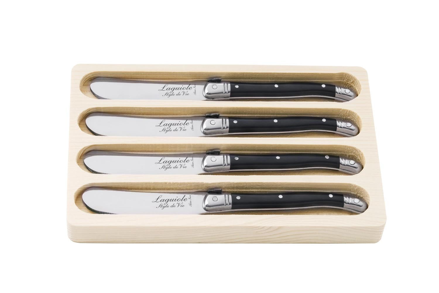 Laguiole Premium Line Buttermesser schwarz in Schwarz präsentiert im Onlineshop von KAQTU Design AG. Besteck ist von Laguiole Style de Vie