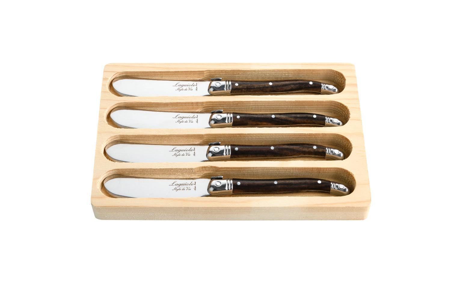 Laguiole Premium Line Buttermesser dark wood in Braun präsentiert im Onlineshop von KAQTU Design AG. Besteck ist von Laguiole Style de Vie