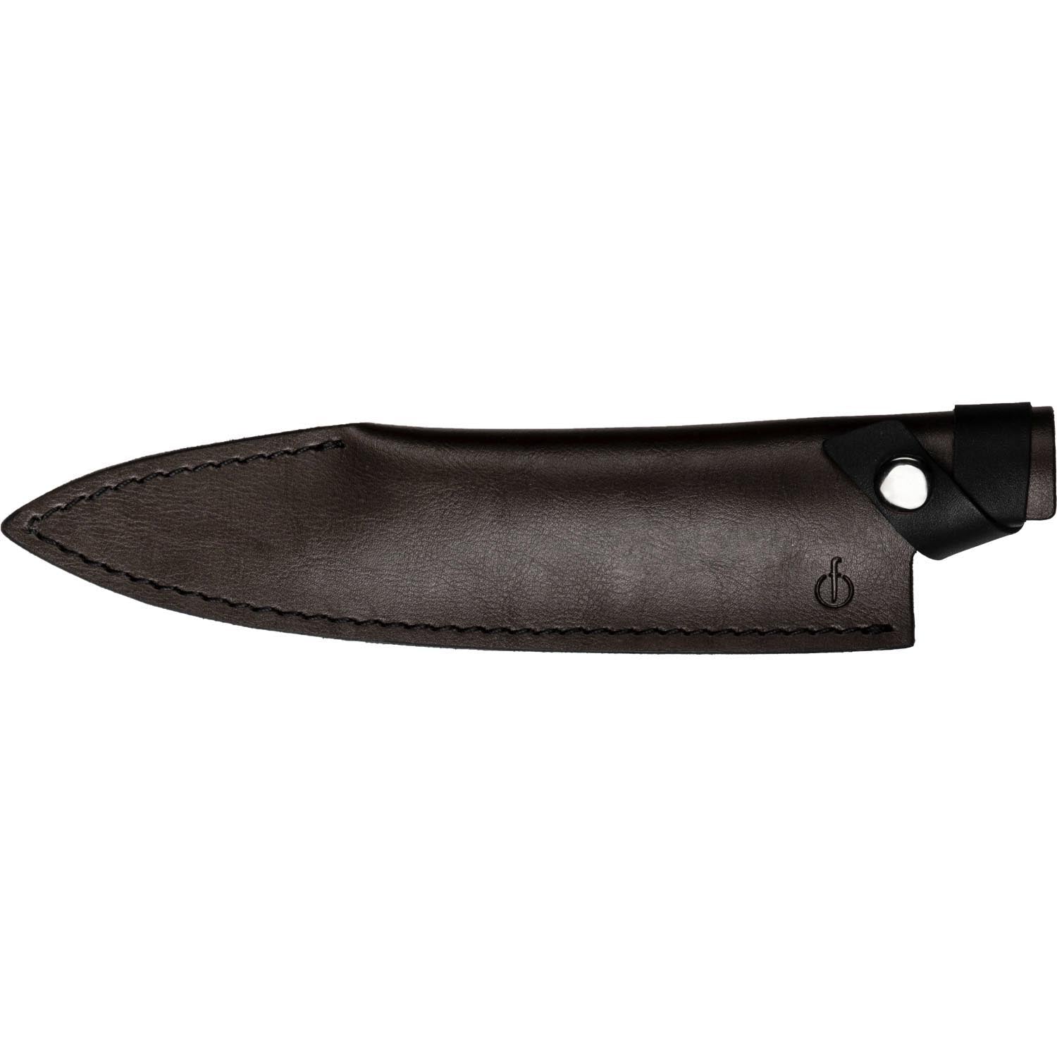 Lederetui Kochmesser in Gelb präsentiert im Onlineshop von KAQTU Design AG. Küchenmesser ist von Forged