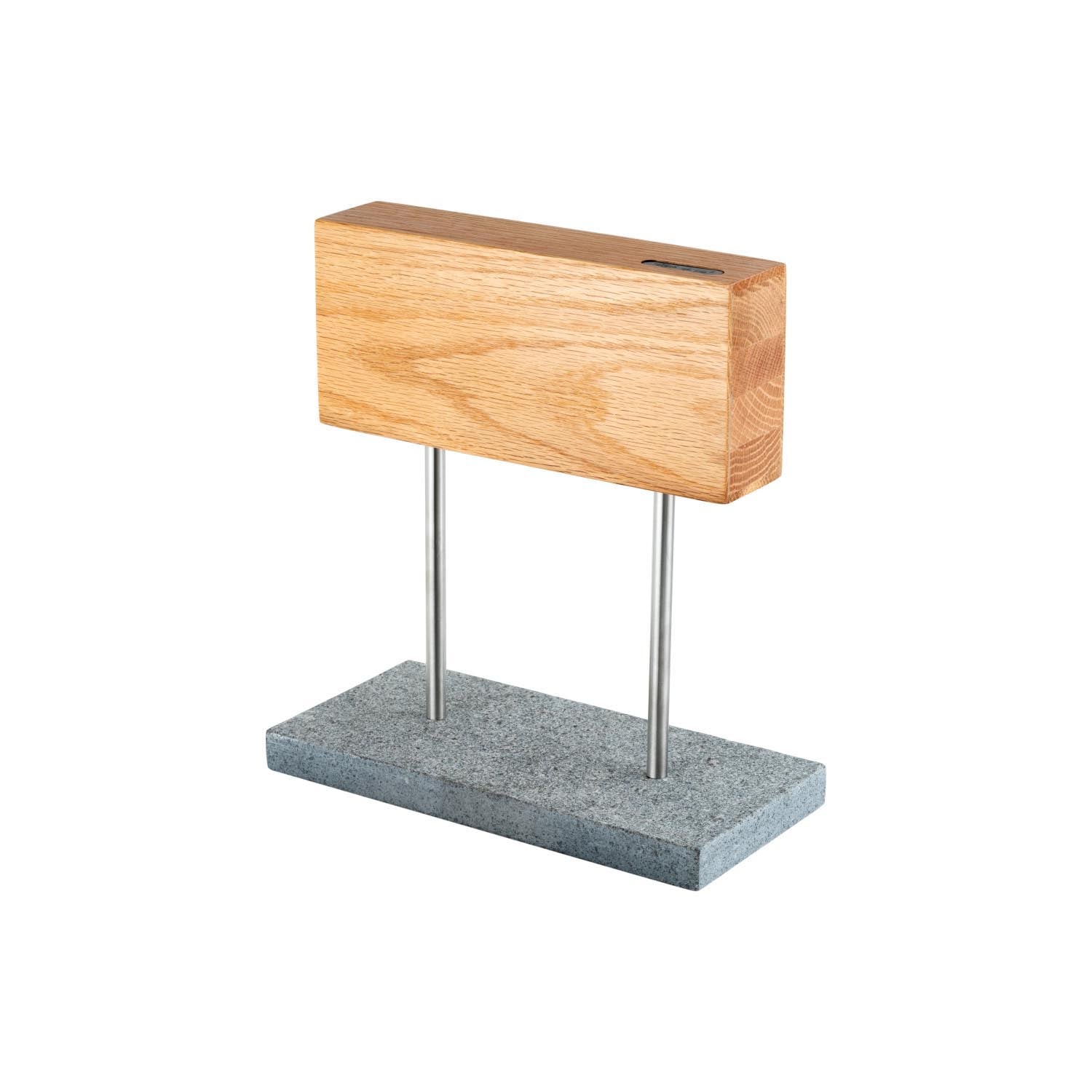 Magnetischer Messerblock Eiche auf Natursteinfuss
