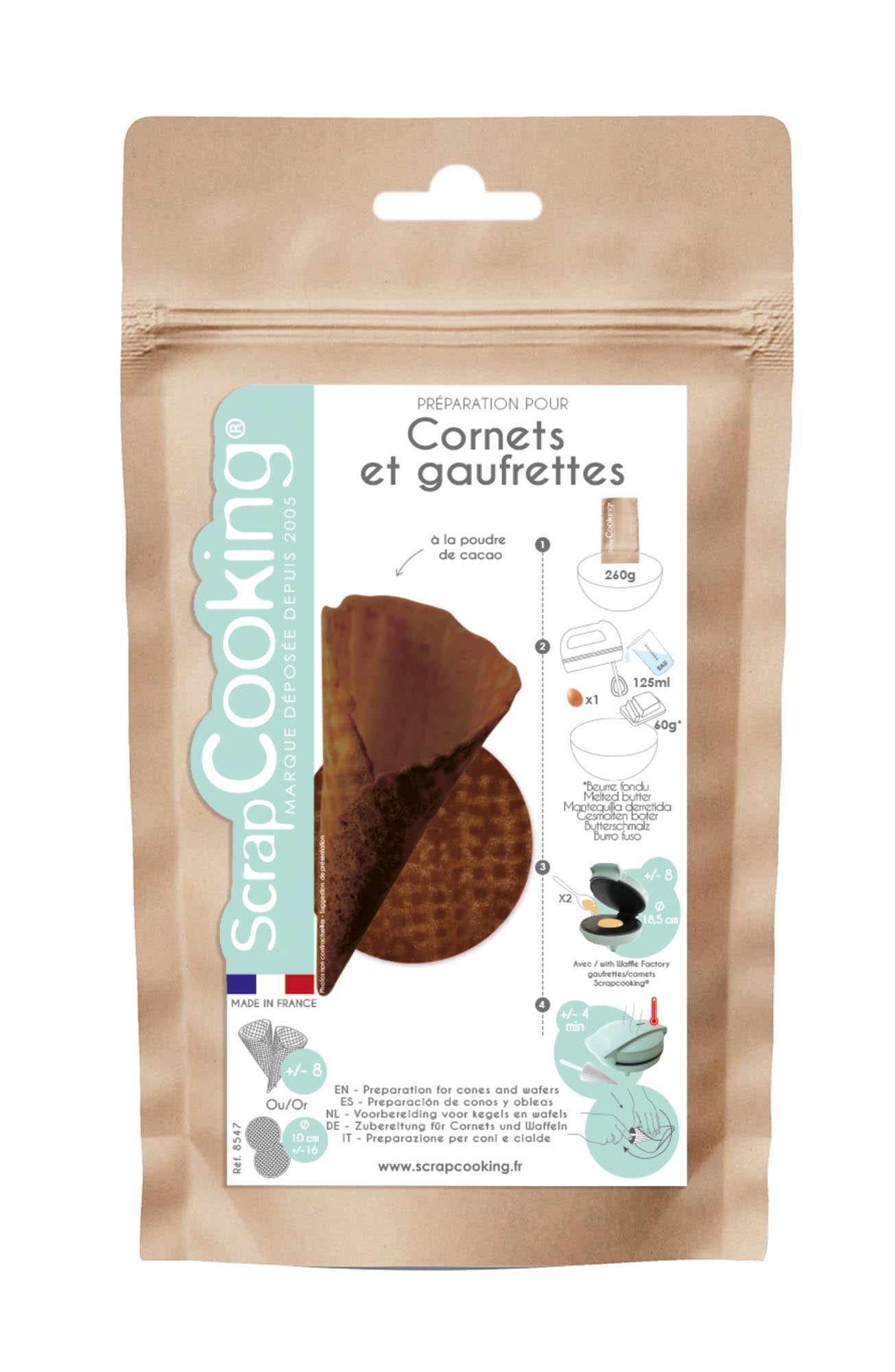 Fertigmischung für Schokoladenwaffeln / Cornet 260g in Mehrfarbig präsentiert im Onlineshop von KAQTU Design AG. Lebensmittel ist von Scrap Cooking