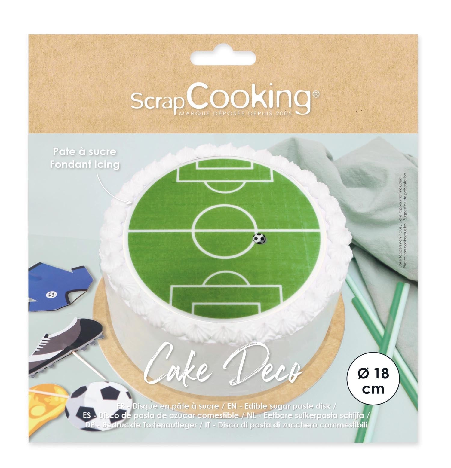 Tortenaufleger essbar aus Zuckerpapier Fussball D18cm in Grün präsentiert im Onlineshop von KAQTU Design AG. Lebensmittel ist von Scrap Cooking