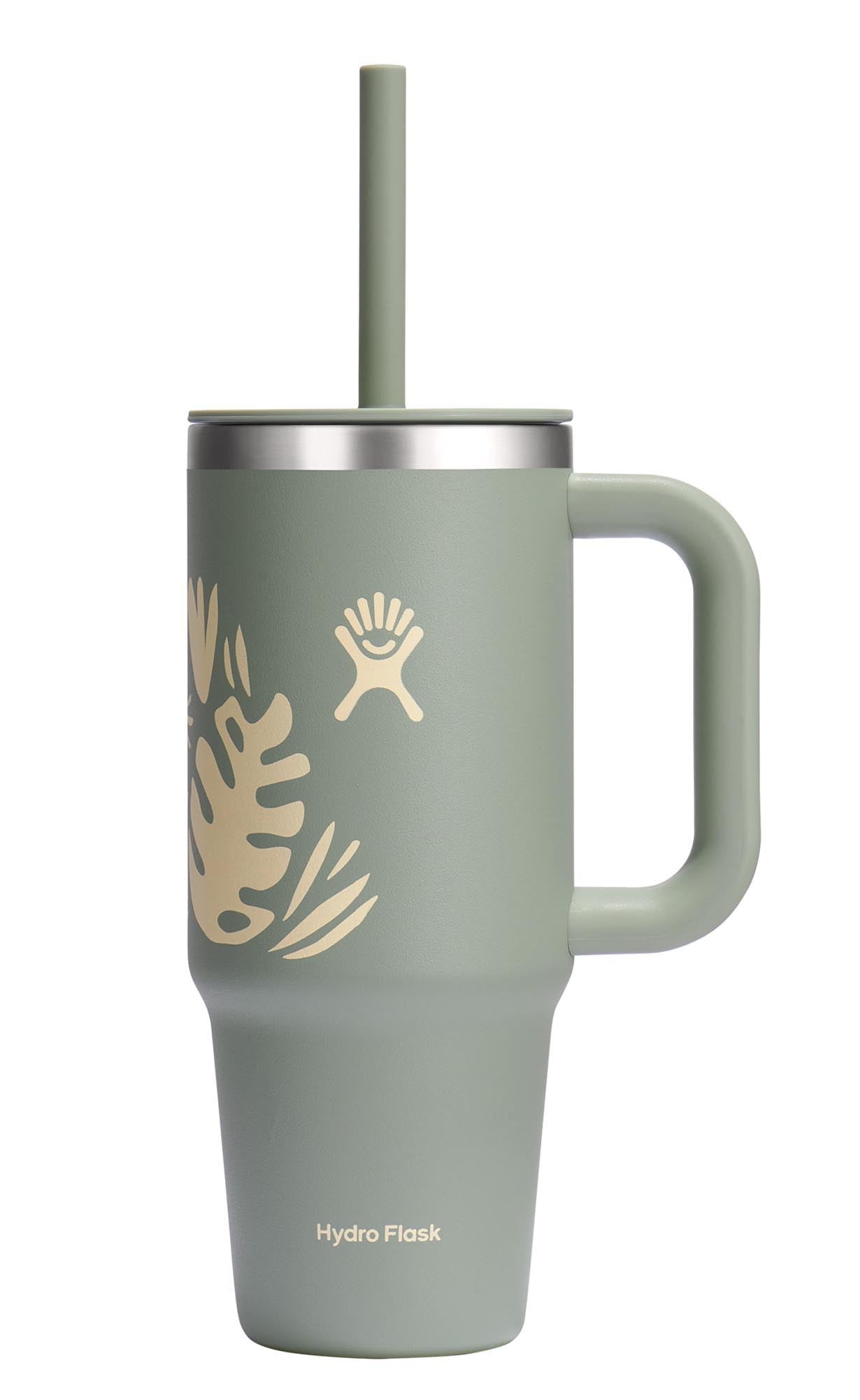 Reisebecher mit Trinkhalm 710ml botanical bliss agave in  präsentiert im Onlineshop von KAQTU Design AG. Trinkflasche ist von Hydro Flask