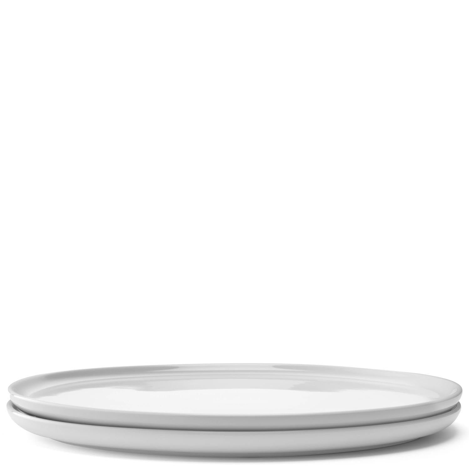 Elegantes 2er Set flache Teller von LSA, 26 cm, weiß. Zeitloses Design, ideal für stilvolle Tischdekoration und vielseitige Nutzung.