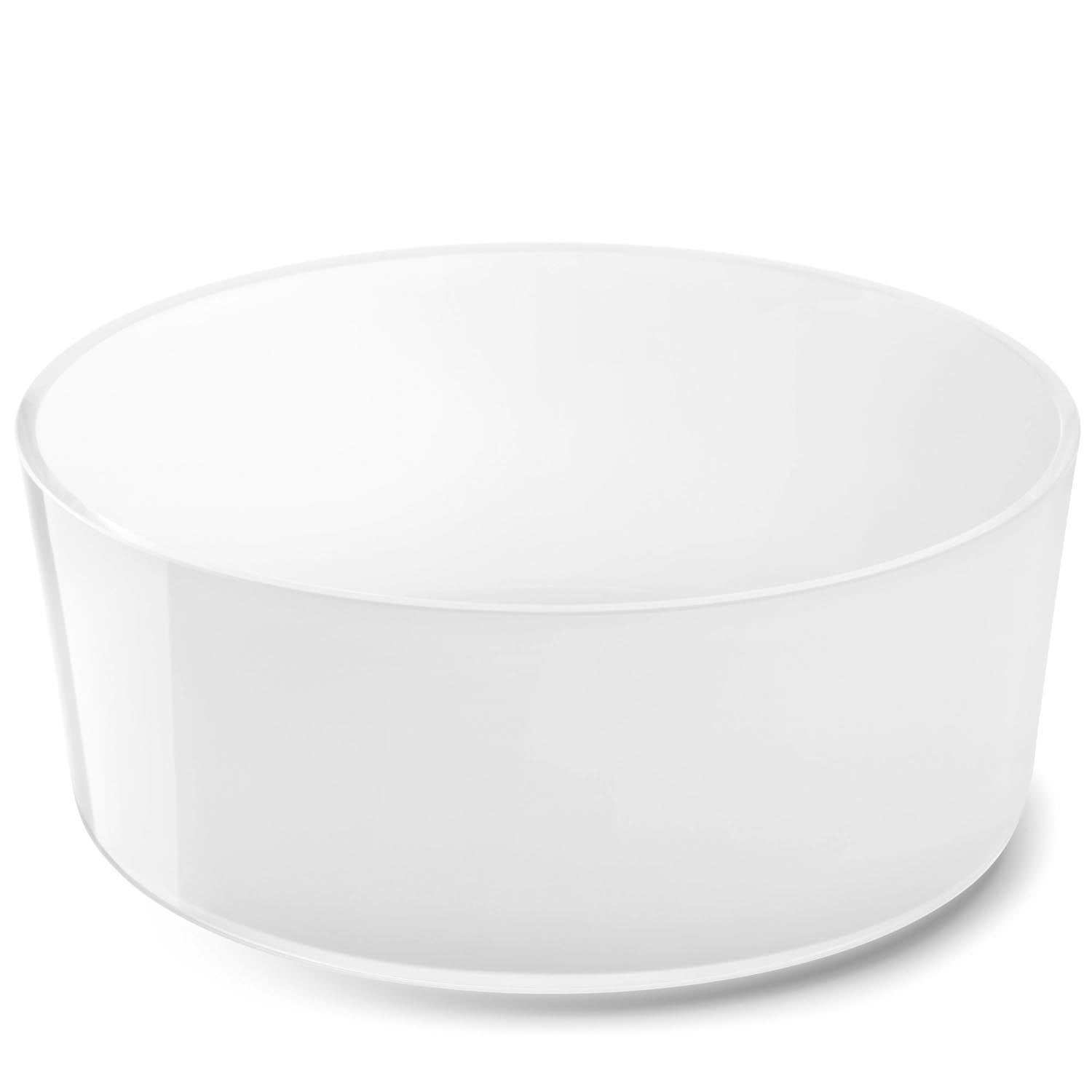 Elegante weiße Glasschale von LSA, 30 cm Durchmesser, 10 cm Höhe, ideal für stilvolle Präsentationen und modernes Design.