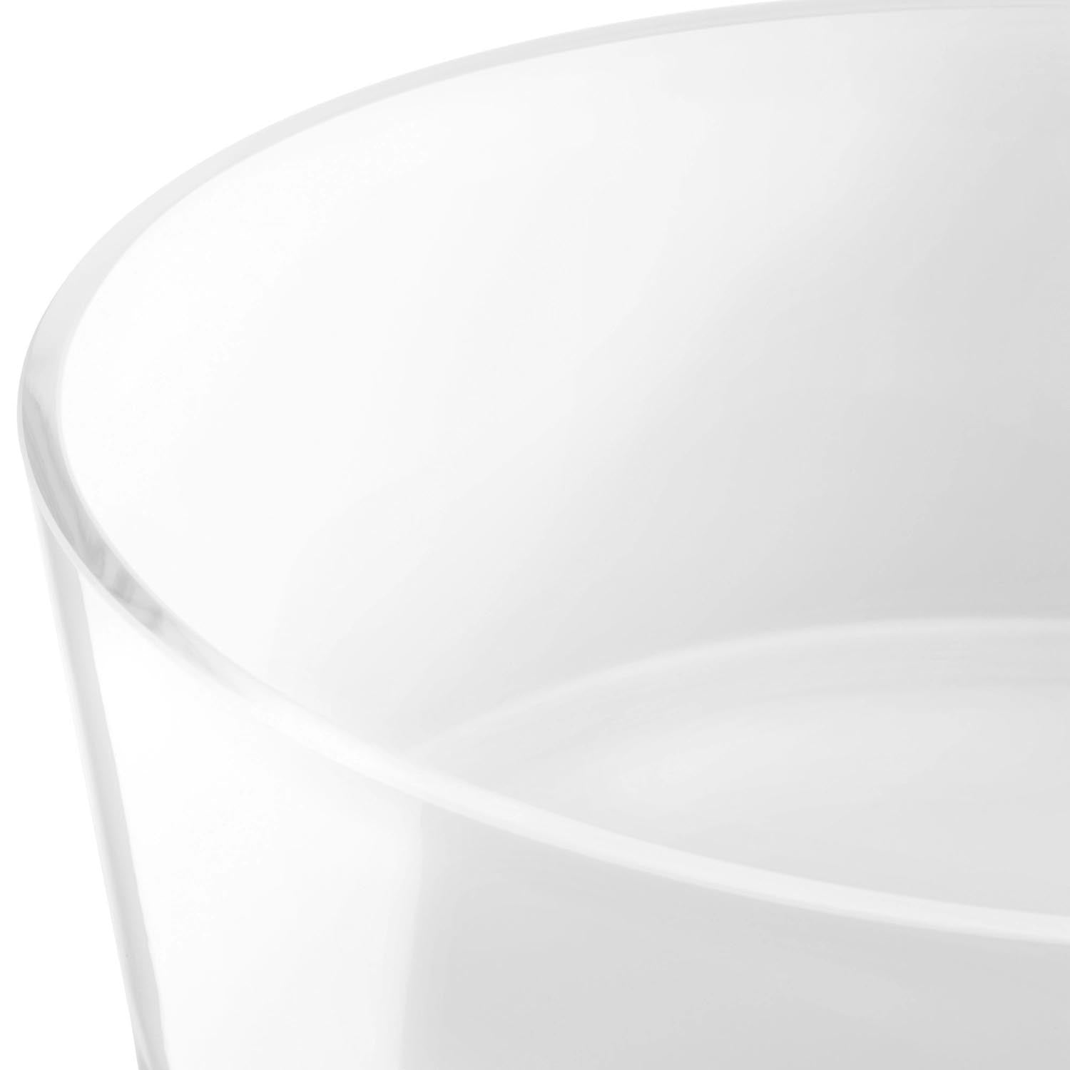 Zeitlose weiße Glasschale von LSA, 30 cm breit, 10 cm hoch, perfekt für elegante Dekoration und vielseitige Nutzung.