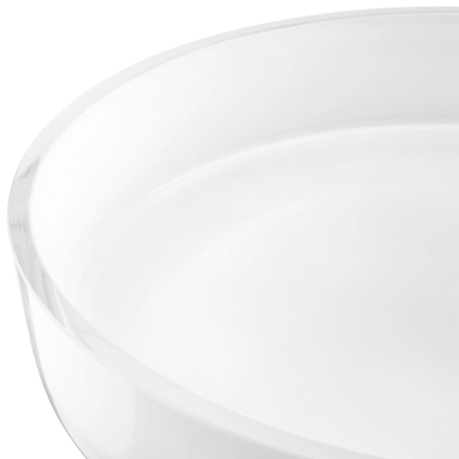 Stilvolle weiße Glasschale von LSA, 35 cm breit, 6 cm hoch, perfekt für moderne Dekoration und elegante Präsentationen.