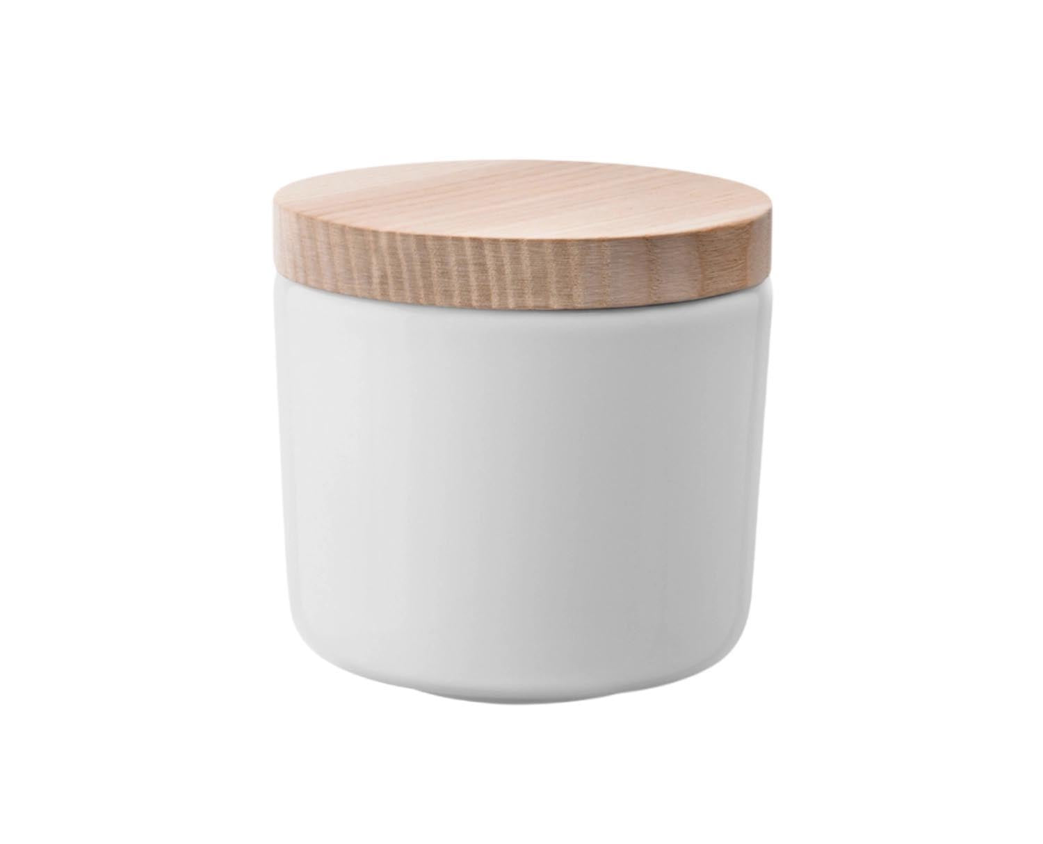 Collective Dose H8.5cm mit Deckel Esche weiss in Weiss präsentiert im Onlineshop von KAQTU Design AG. Zuckerstreuer ist von LSA