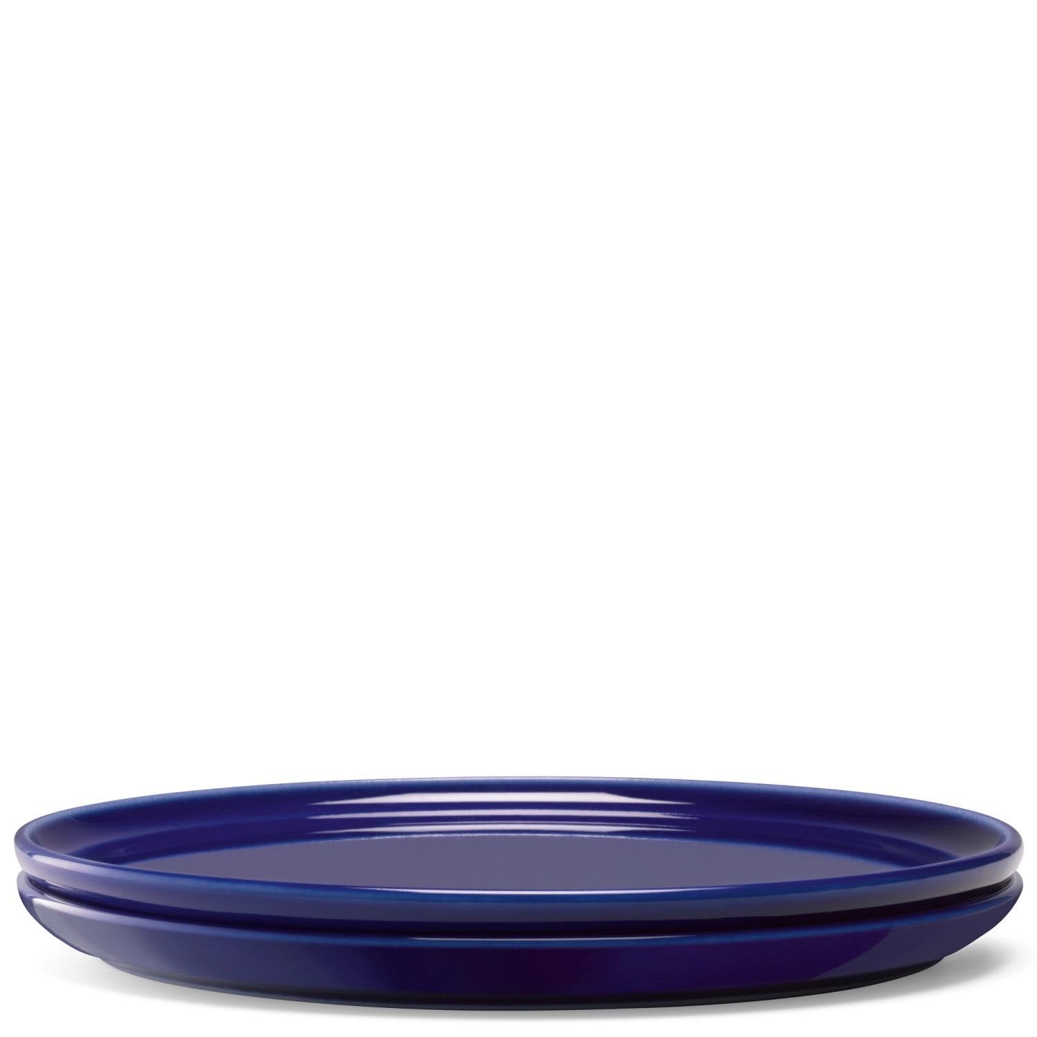 Elegantes 2er Set flache Teller (20 cm) in Kobaltblau von LSA, ideal für stilvolle Tischdekoration und modernes Design.
