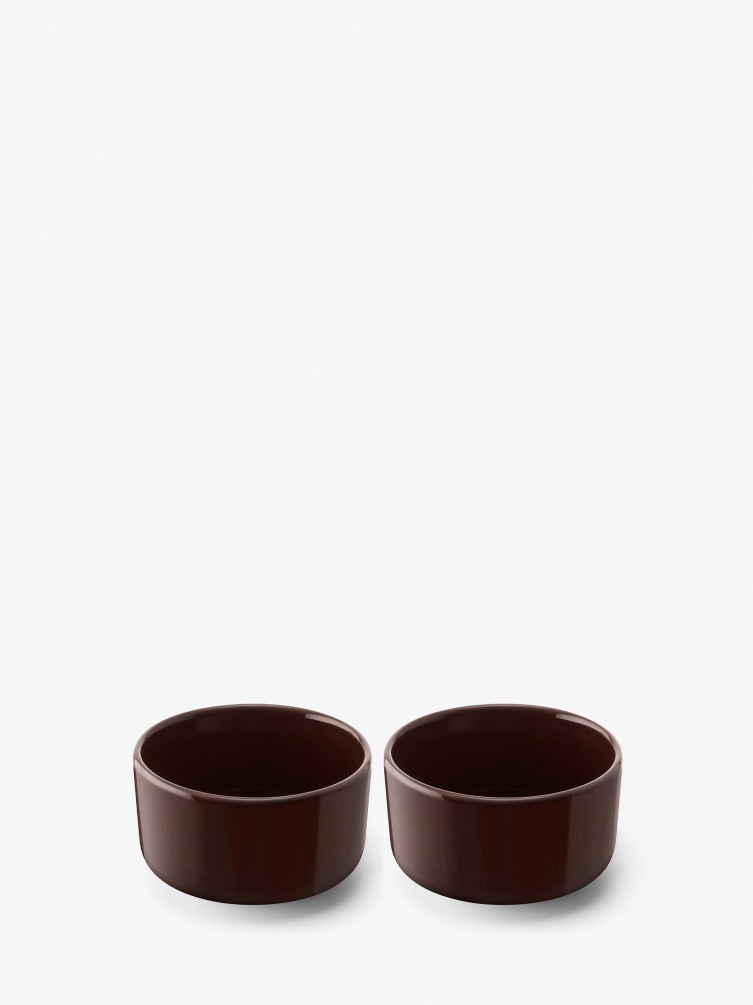 Set aus zwei LSA Collective Schalen in Mocha, 8 cm, perfekt für modernes Servieren und stilvolle Präsentation von Speisen.