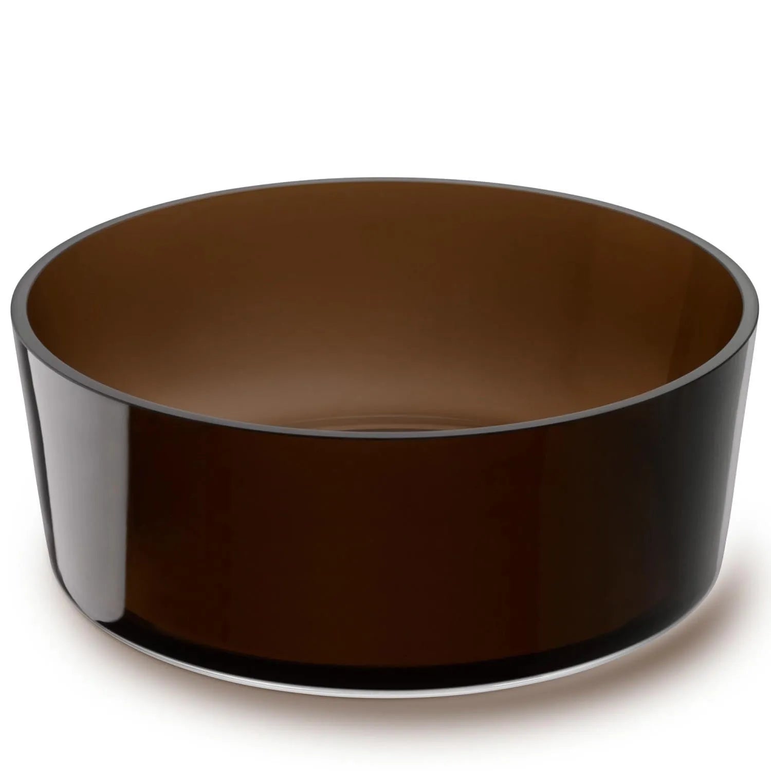 Elegante Schale aus Glas in Mocha-Ton, 30 cm Durchmesser, 10 cm Höhe, ideal für stilvolle Präsentationen und Dekorationen.