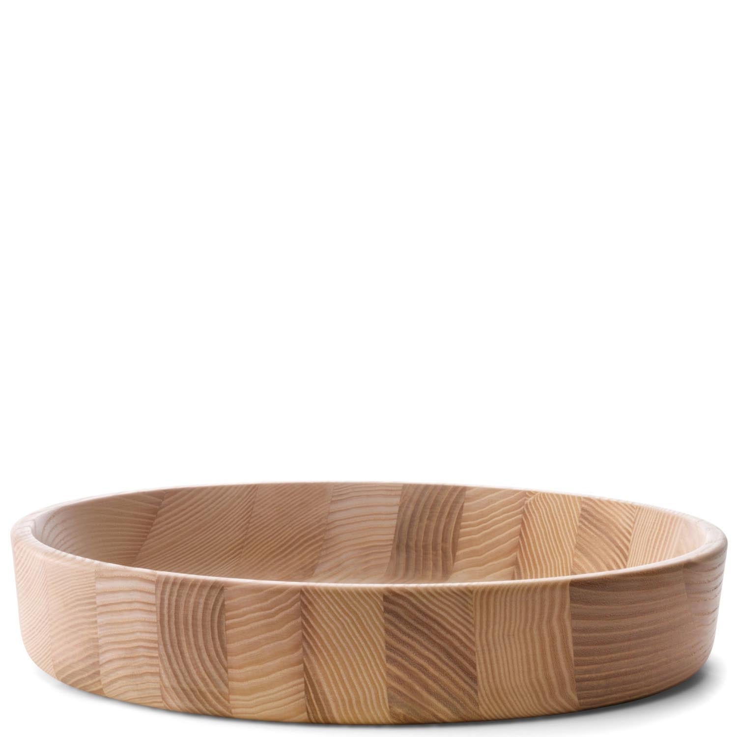 Elegante Schale aus Eschenholz, 33 cm Durchmesser, 6 cm Höhe, ideal für stilvolle Präsentationen und modernes Design.