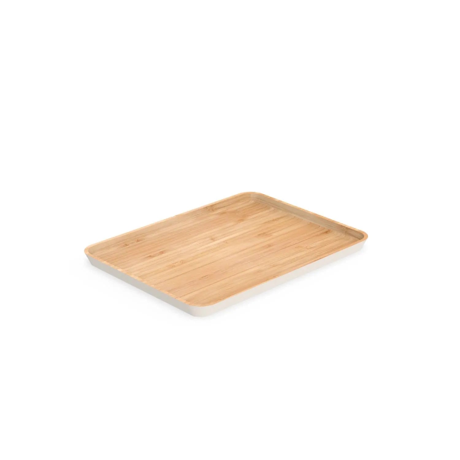 Serviertablett 40x30cm cream Bambus in Weiss präsentiert im Onlineshop von KAQTU Design AG. Tablett ist von Pebbly