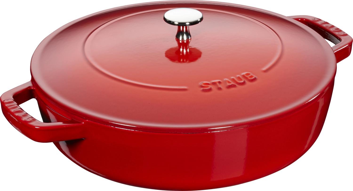 Schmorpfanne Chistera 28cm, Kirsch-Rot, Gusseisen in Rot präsentiert im Onlineshop von KAQTU Design AG. Topf ist von Staub