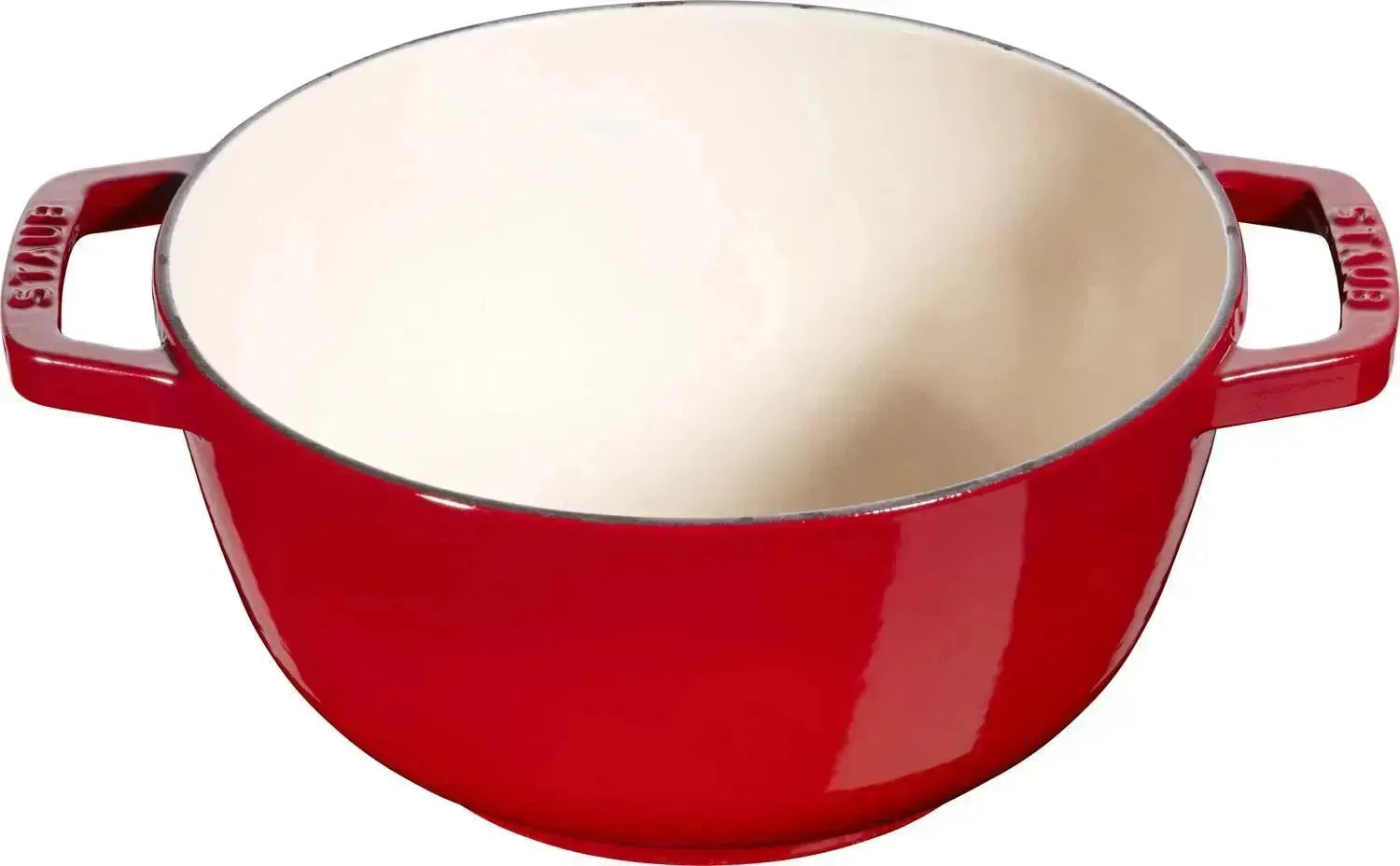 Staub Fondue-Set in Kirschrot, 20cm, mit zwei Griffen. Ideal für gemütliche Abende und leckeres Fondue-Erlebnis.