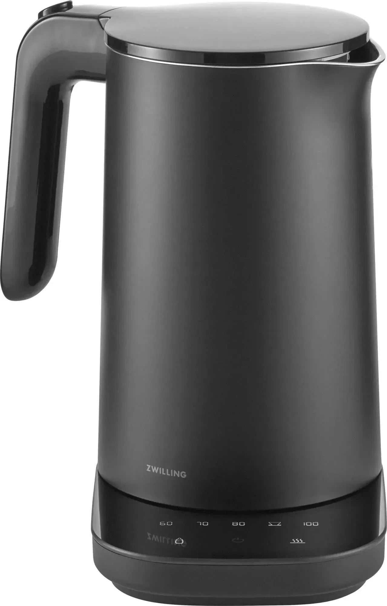 Stylischer Zwilling Enfinigy Wasserkocher PRO 1l in Schwarz, präzise Temperaturwahl, modernes Design, ideal für jede Küche.
