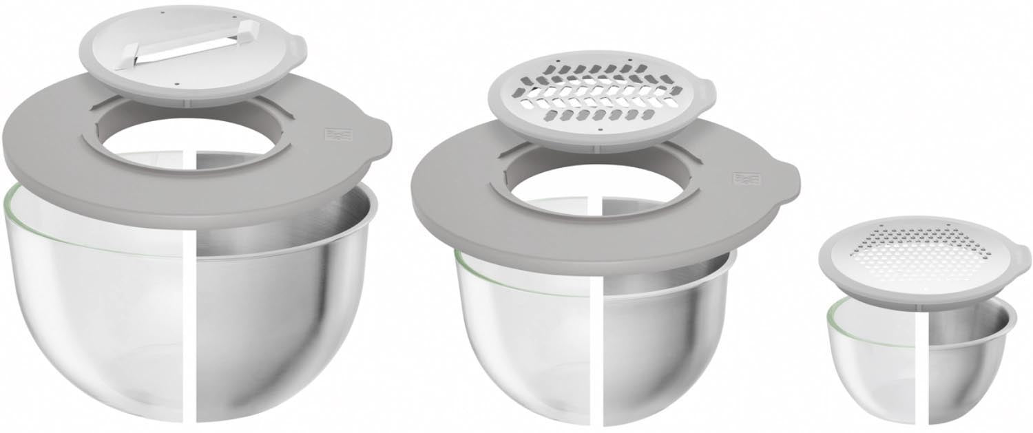 Praktisches 6-teiliges Vakuumschüssel-Set aus Glas von Zwilling, ideal für frische und nachhaltige Lebensmittelaufbewahrung.
