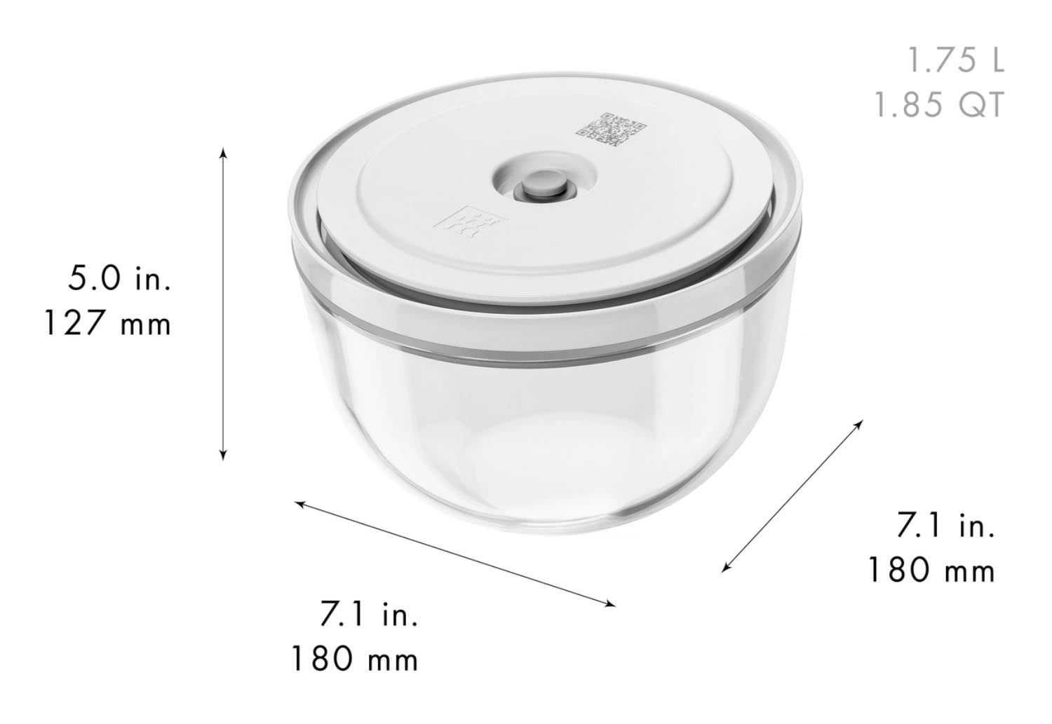 Zwilling Fresh & Save Glas-Vakuumschüssel-Set, 6-teilig, für nachhaltige, luftdichte und frische Lebensmittelaufbewahrung.