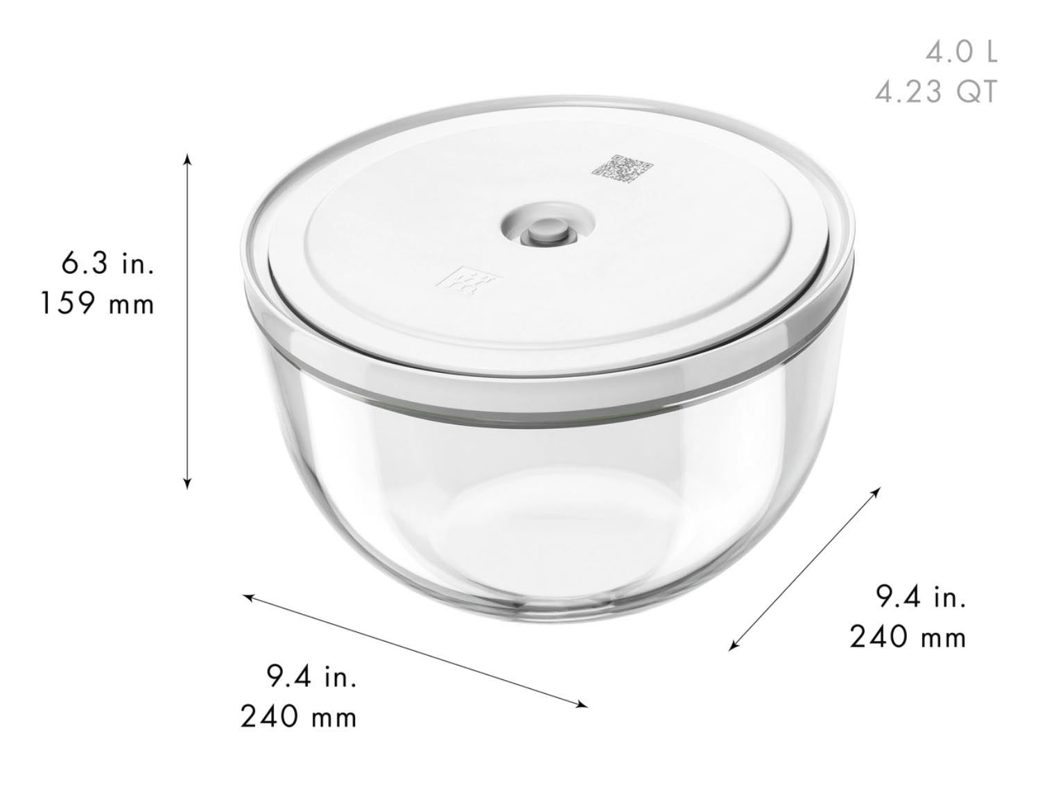 6-teiliges Zwilling Fresh & Save Vakuum-Schüsselset aus Glas für frische, luftdichte und nachhaltige Lebensmittelaufbewahrung.