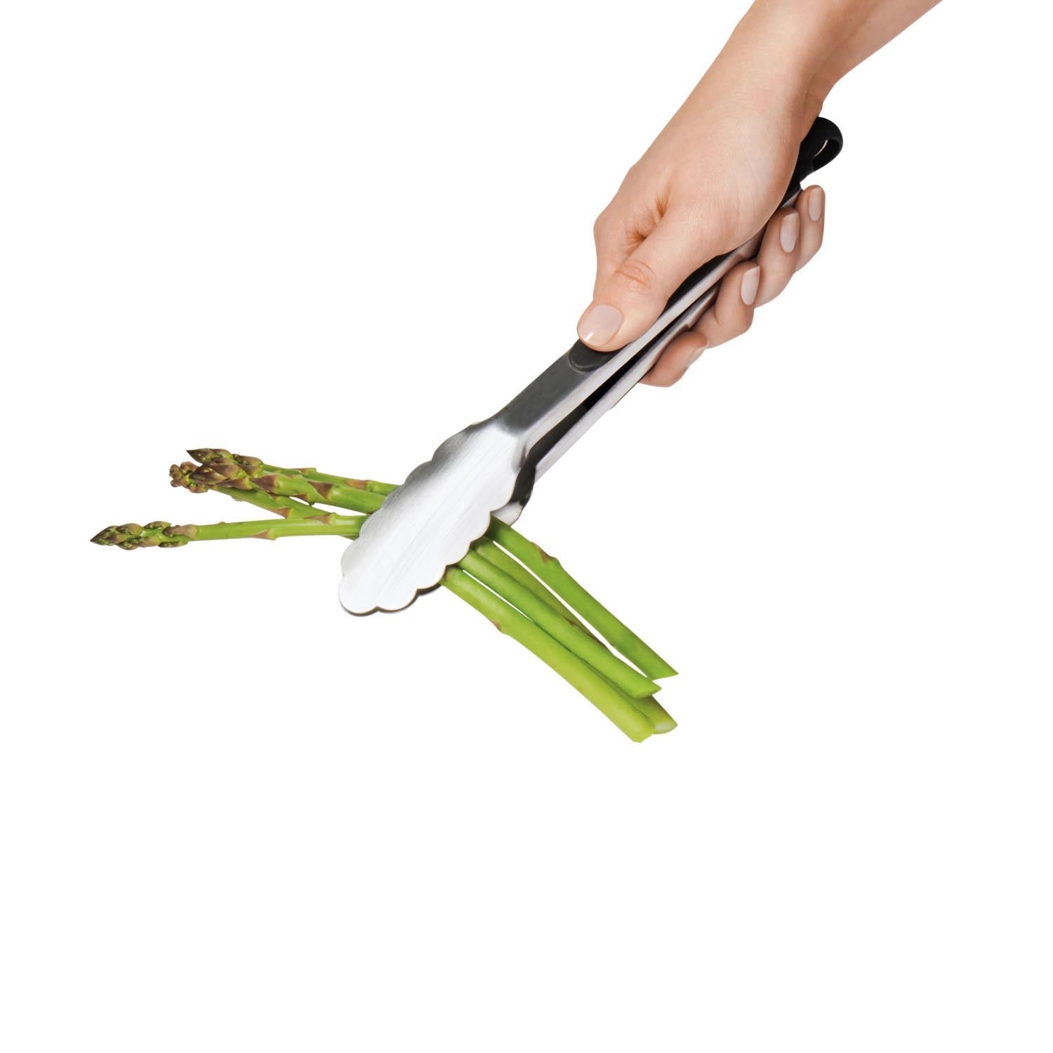2er Set OXO Good Grips Zangen: Perfekt für Küche und Grill, mit ergonomischem Griff und langlebigem Edelstahl für vielseitige Nutzung.