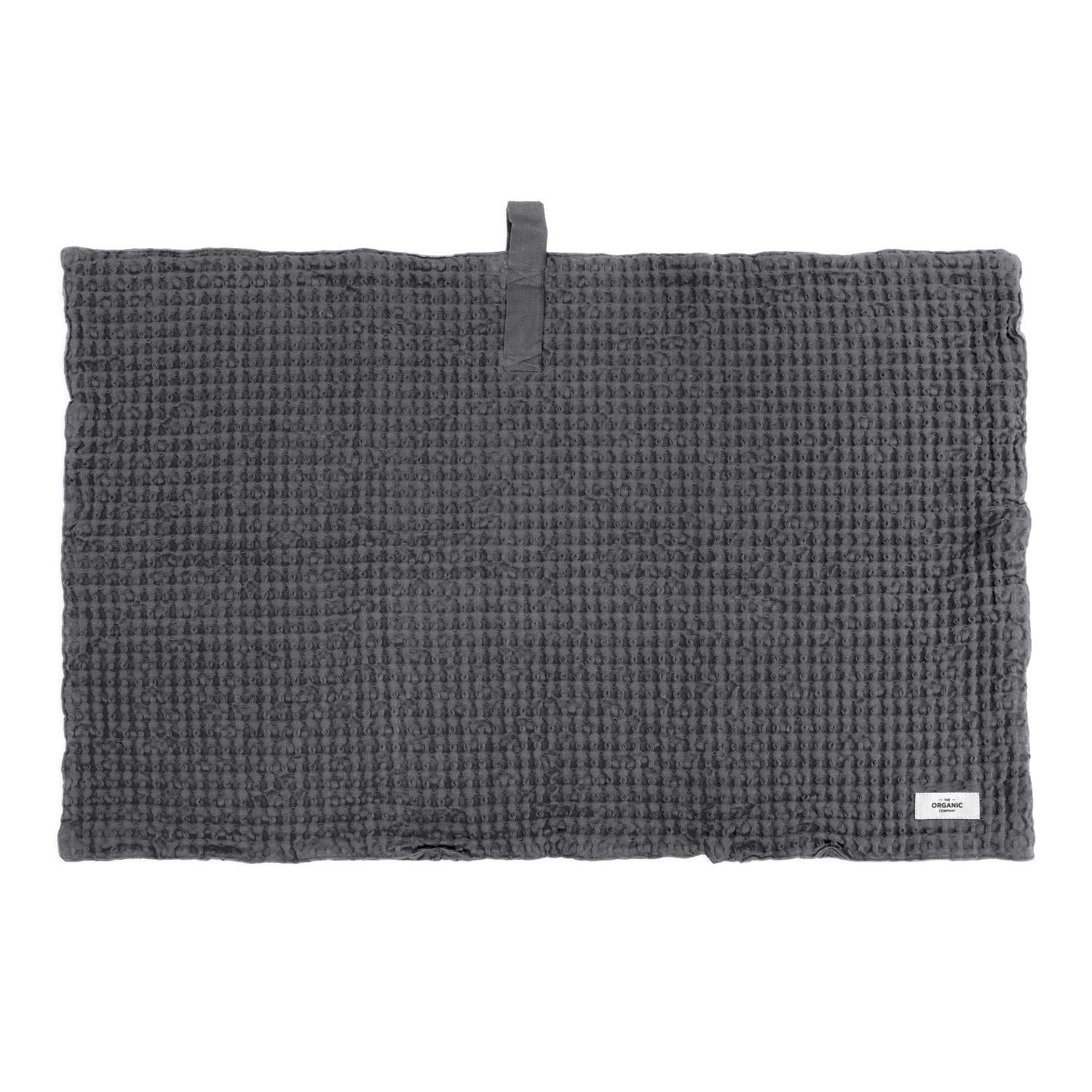 Big Waffle Bath mat 80x55cm Dark Gray organic cotton wool