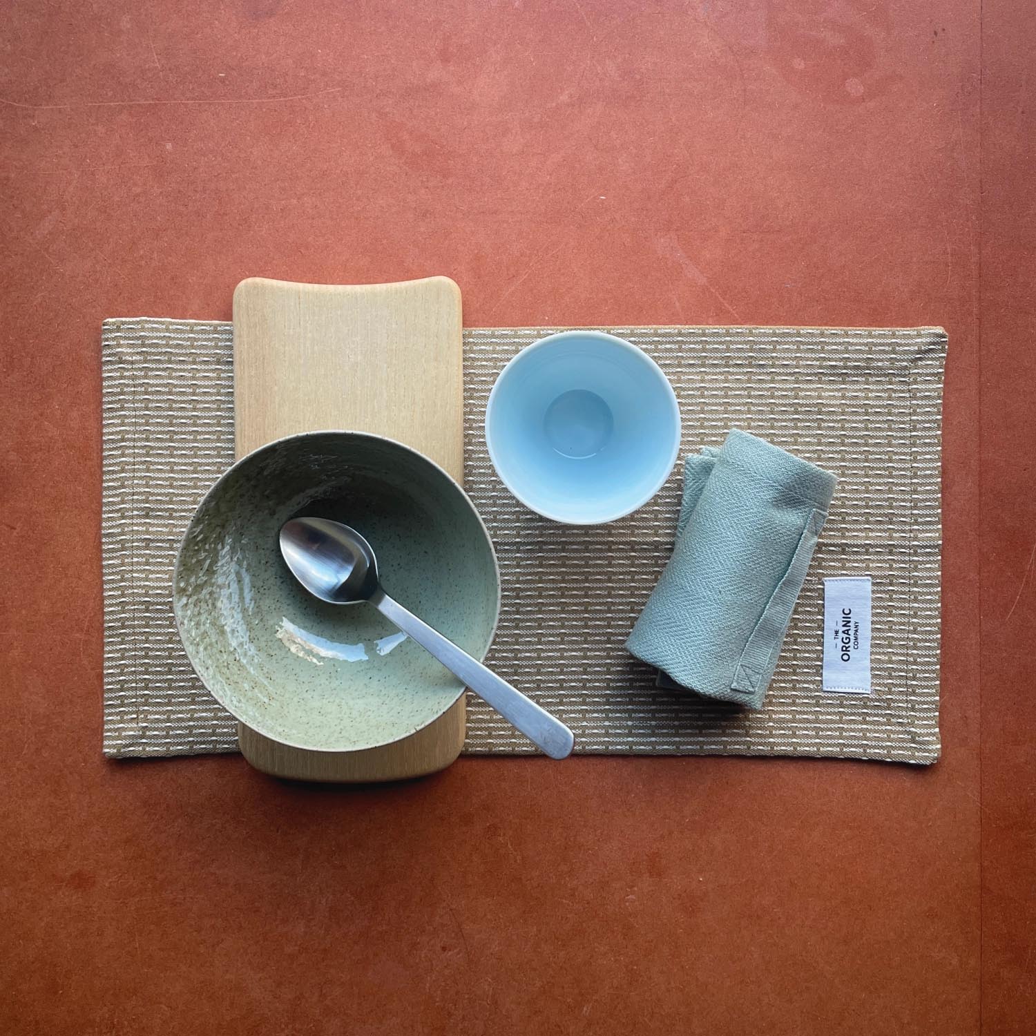 4er-Set Stoffservietten (20x20 cm) aus Bio-Baumwolle in Dusty-Farbton, umweltfreundlich und elegant von The Organic Company.