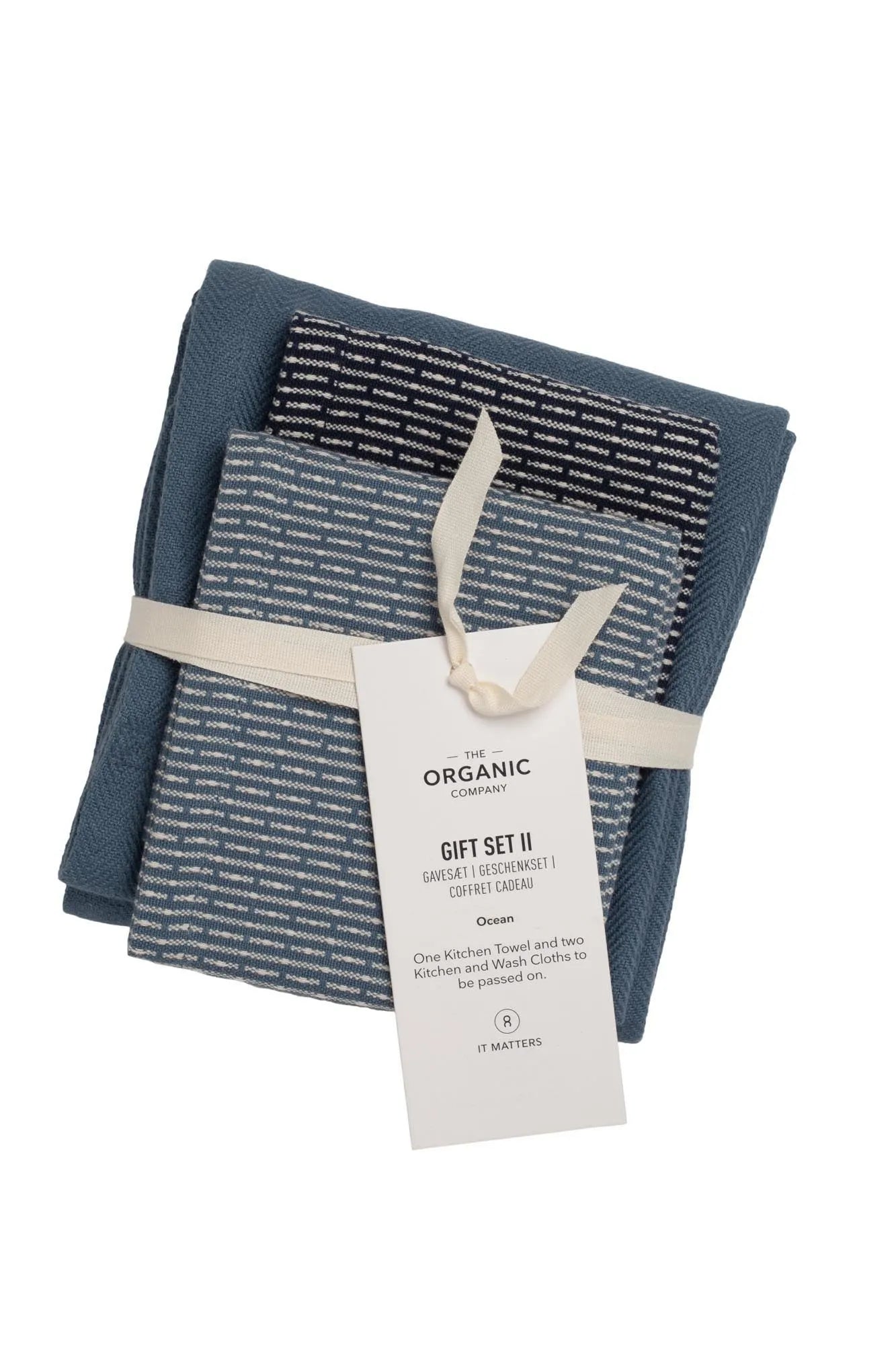 3er Set Geschirr- und Spühltuch 53x86cm ocean Biobaumwolle in 0 präsentiert im Onlineshop von KAQTU Design AG. Küchentuch ist von The Organic Company