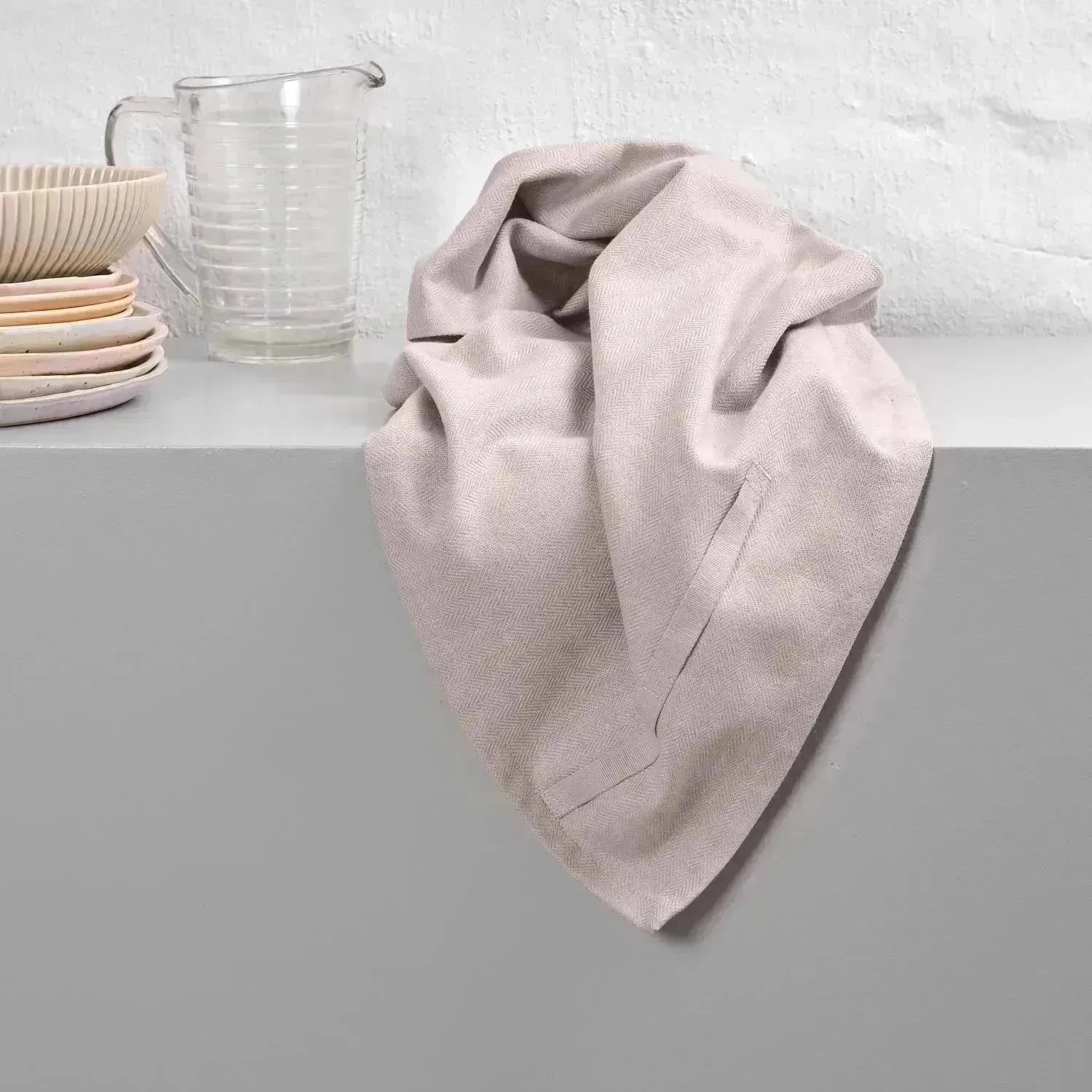 Nachhaltiges Geschirrtuch aus Biobaumwolle in dusty lavendel, 53x86cm, stilvoll und umweltfreundlich von The Organic Company.