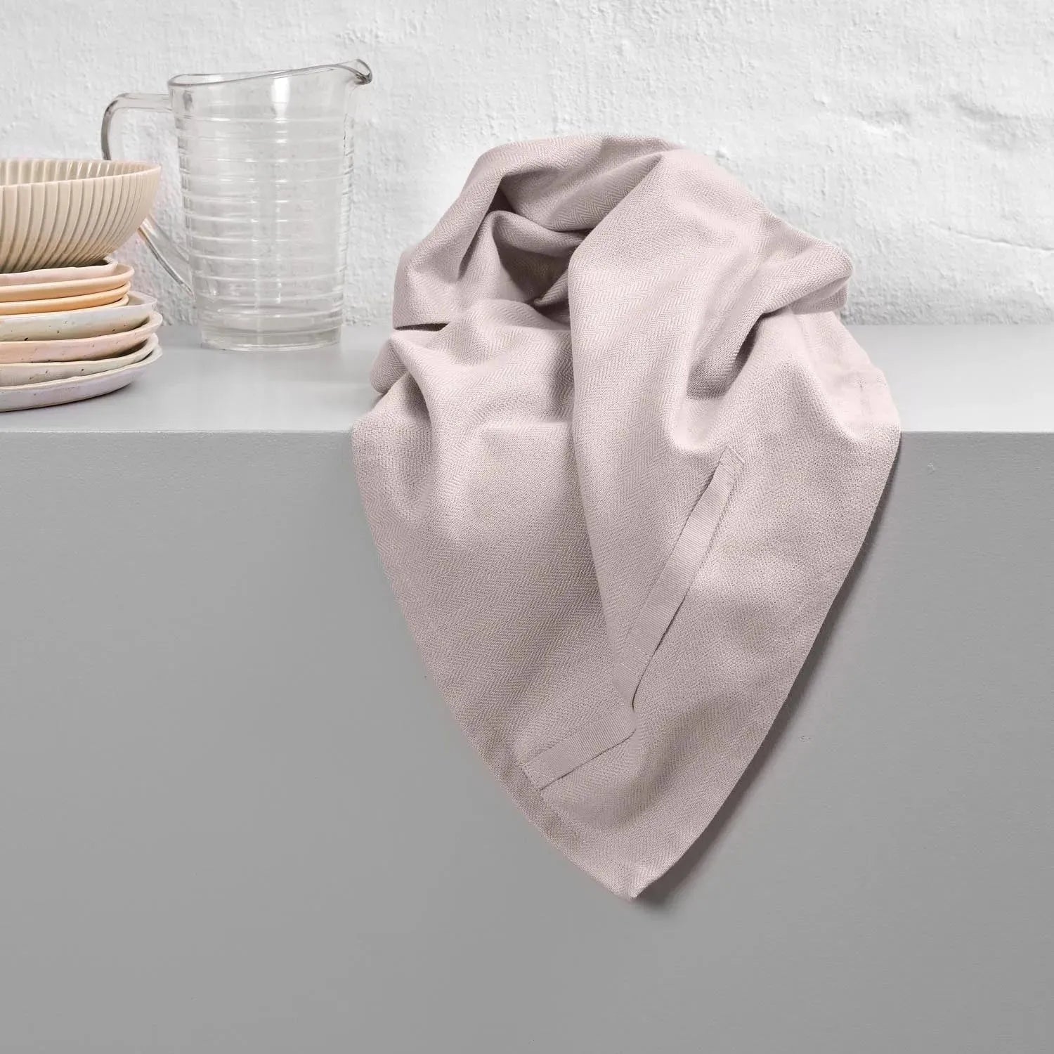 Nachhaltiges Geschirrtuch aus Biobaumwolle in dusty lavendel, 53x86cm, stilvoll und umweltfreundlich von The Organic Company.