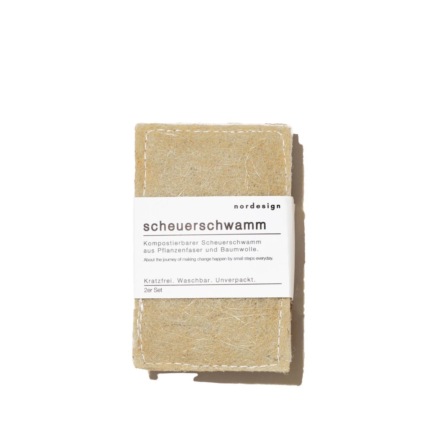 2er Set Scheuerschwamm 11x7x4cm Zellulose Sisalfaser in Braun präsentiert im Onlineshop von KAQTU Design AG. Küchenhelfer ist von Nordesign