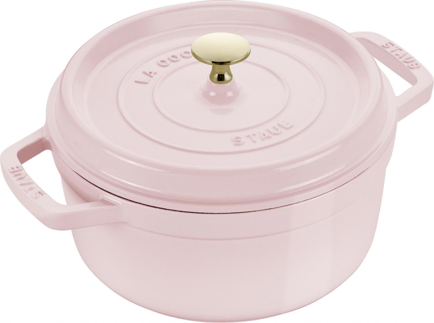 Cocotte 26cm, rund, Sorbet Rose, Gusseisen 5.25l in Pink präsentiert im Onlineshop von KAQTU Design AG. Topf ist von Staub