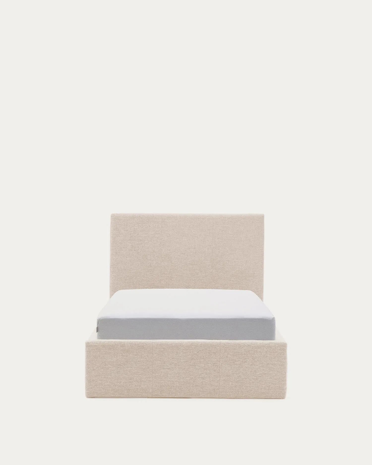 Bett mit Bettkasten Nahiri in beiger Chenille für Matratzen 90 x 200 cm in Beige präsentiert im Onlineshop von KAQTU Design AG. Bett ist von Kave Home