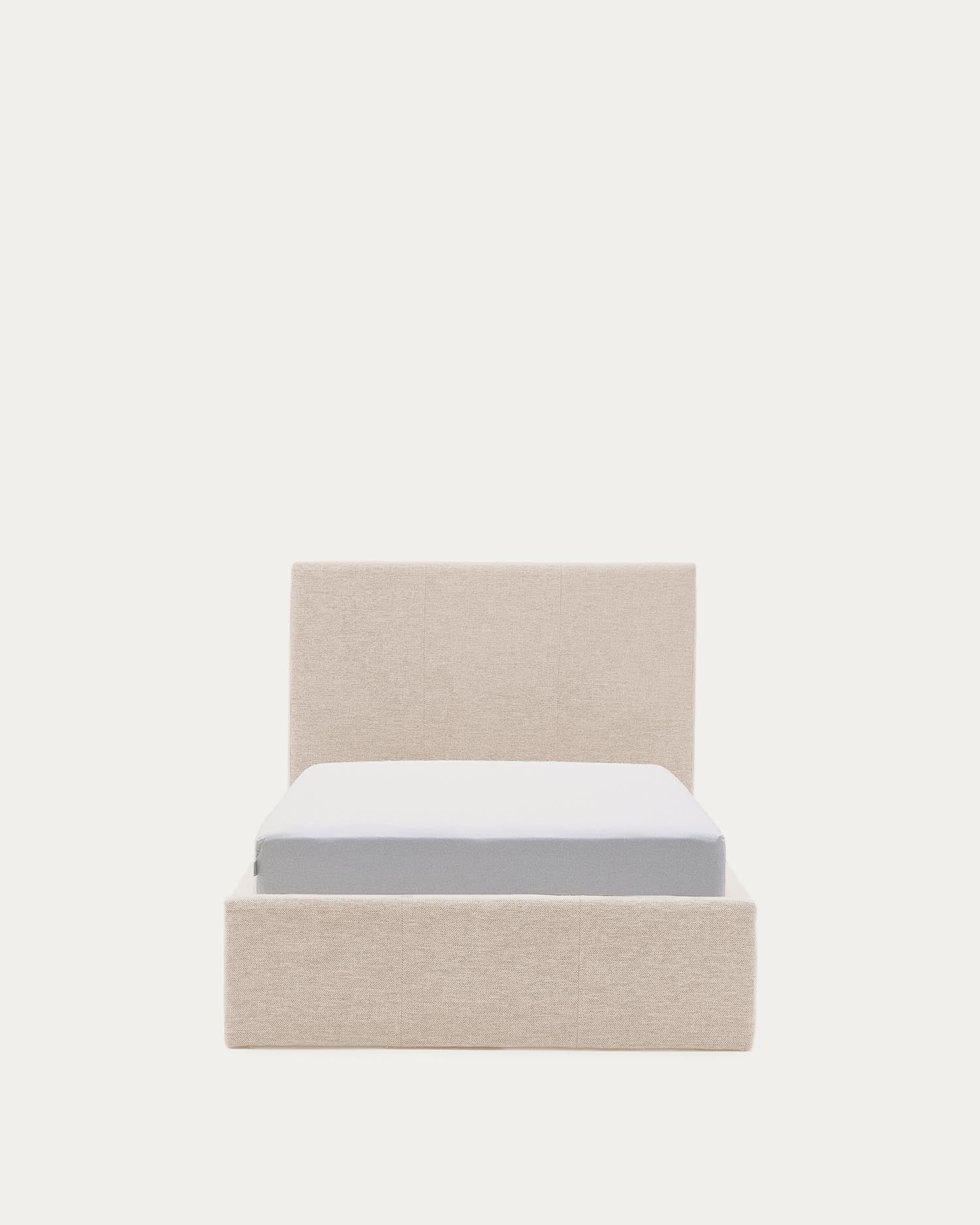 Bett mit Bettkasten Nahiri in beiger Chenille für Matratzen 90 x 200 cm in Beige präsentiert im Onlineshop von KAQTU Design AG. Bett ist von Kave Home
