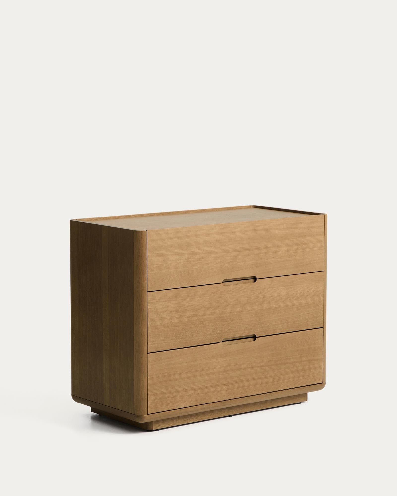 Kommode Arelida aus Furnier und massivem Eichenholz mit hellbraunem Finish 100 x 80 cm FSC Mix Credit in Braun präsentiert im Onlineshop von KAQTU Design AG. Kommode ist von Kave Home