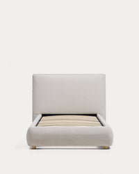 Lit Elerio avec chenille couleur écru pour matelas 90 x 200 cm