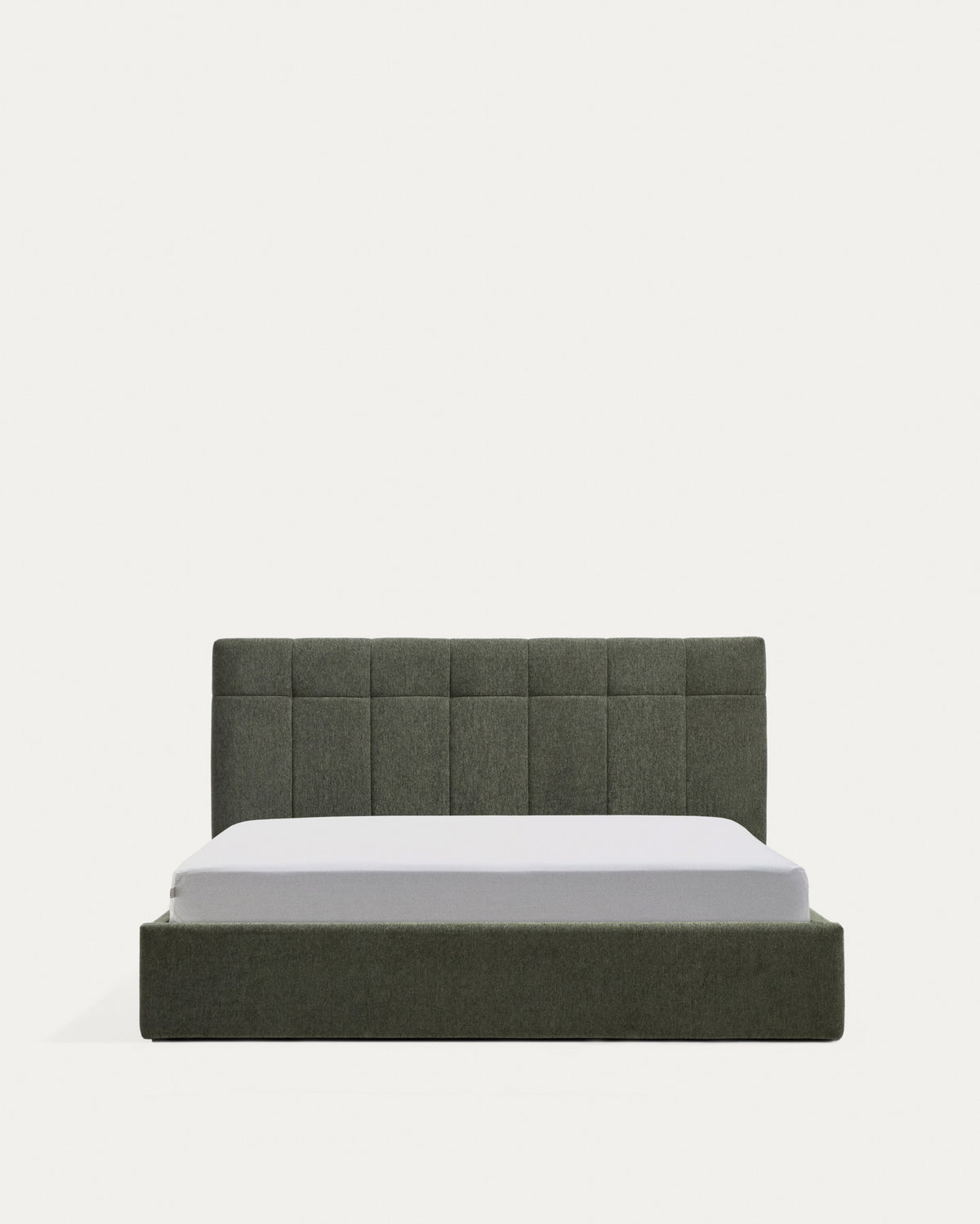 Bett mit klappbarem Bettkasten Darnela in moosgrüner Chenille für Matratzen 160 x 200 cm FSC 100% in Grün präsentiert im Onlineshop von KAQTU Design AG. Bett ist von Kave Home