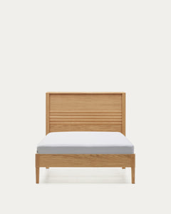 Lit Lenon en bois de chêne et placage chêne pour matelas 90 x 200 cm Crédit FSC MIX