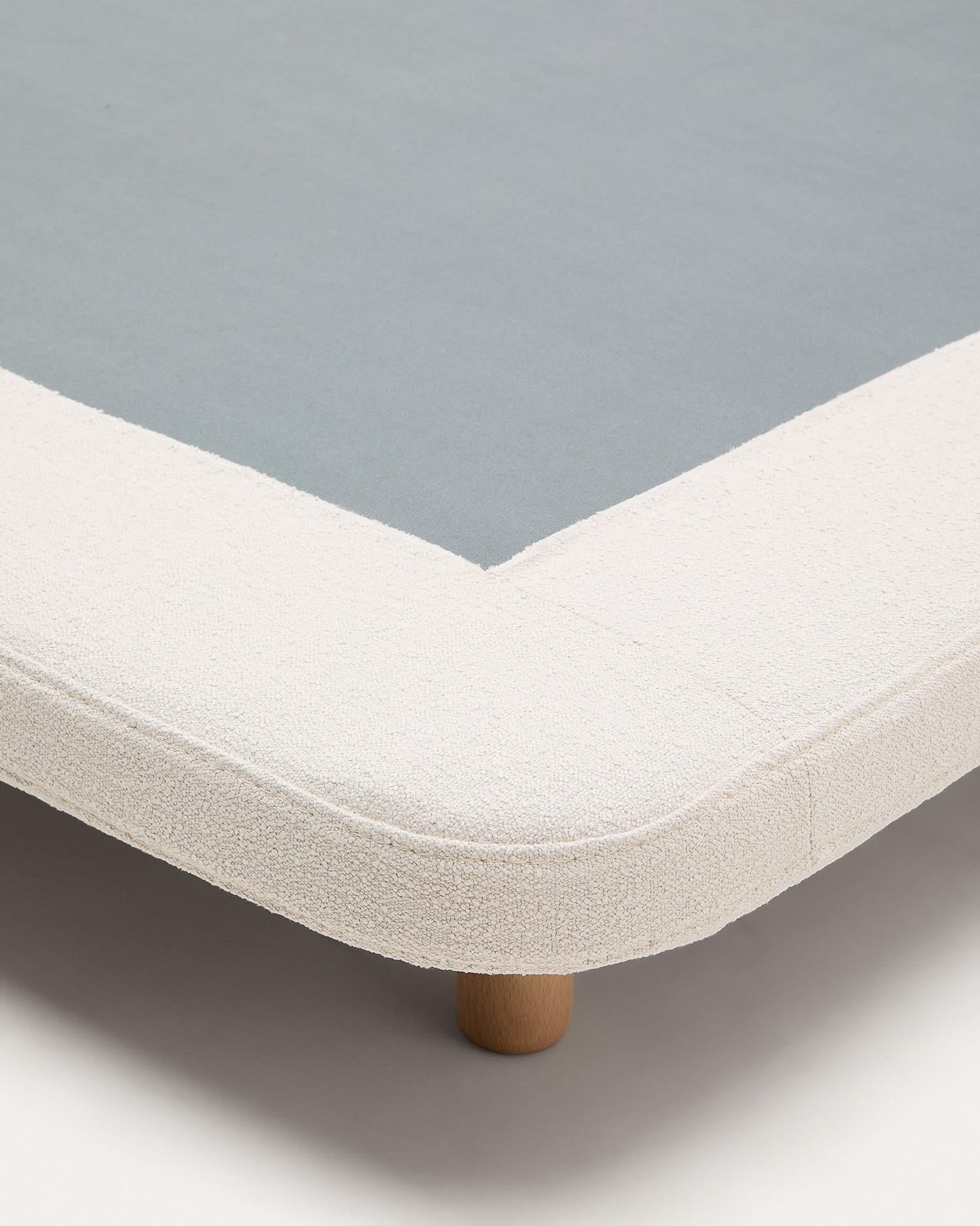 Bezug für Bett Odum, beige Micro-Bouclé, passend für 90x200 cm Matratzen, stilvoll und komfortabel von Kave Home.
