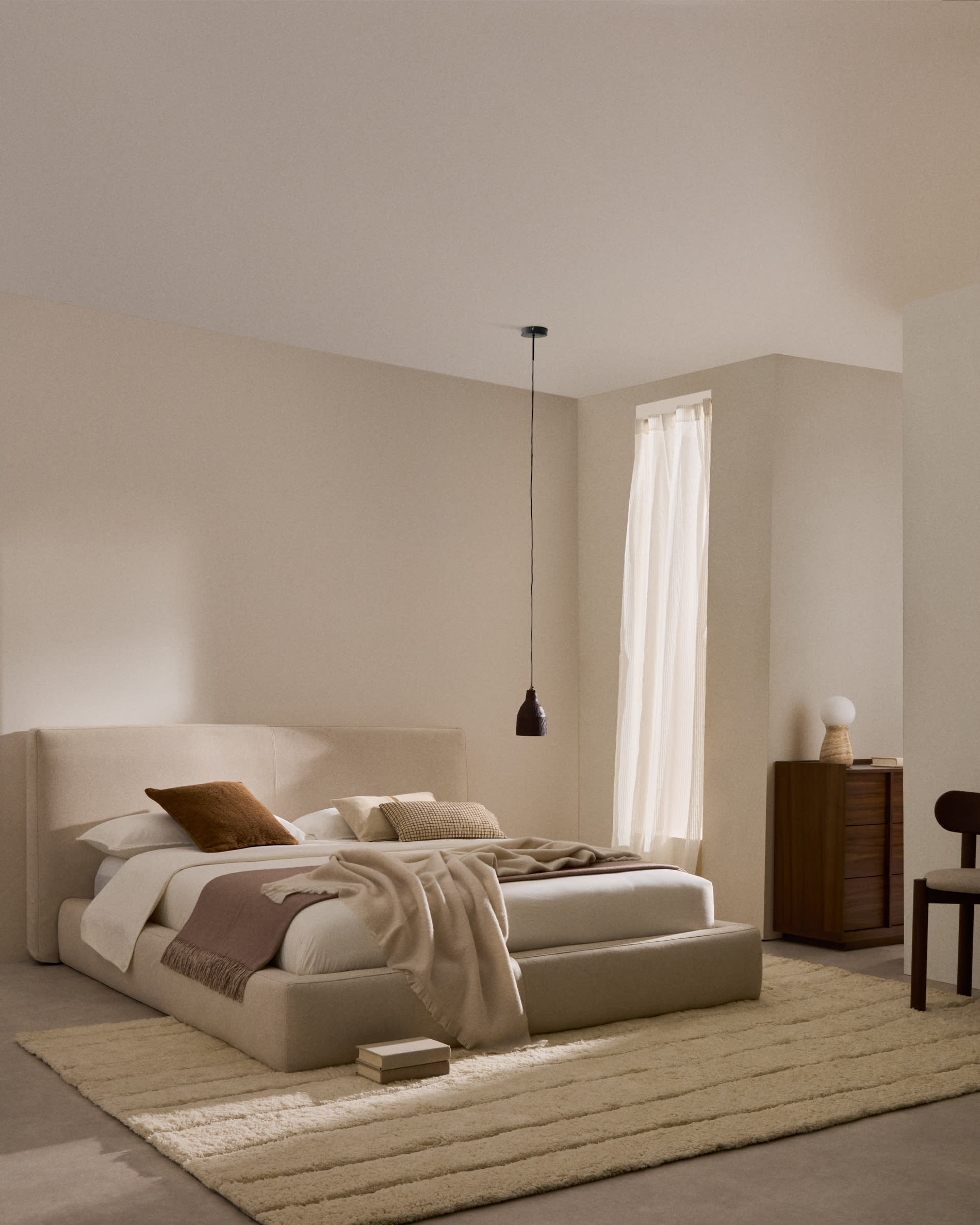 Removable Blok bed in beige for a 160 x 200 cm mattress, FSC Mix Credit