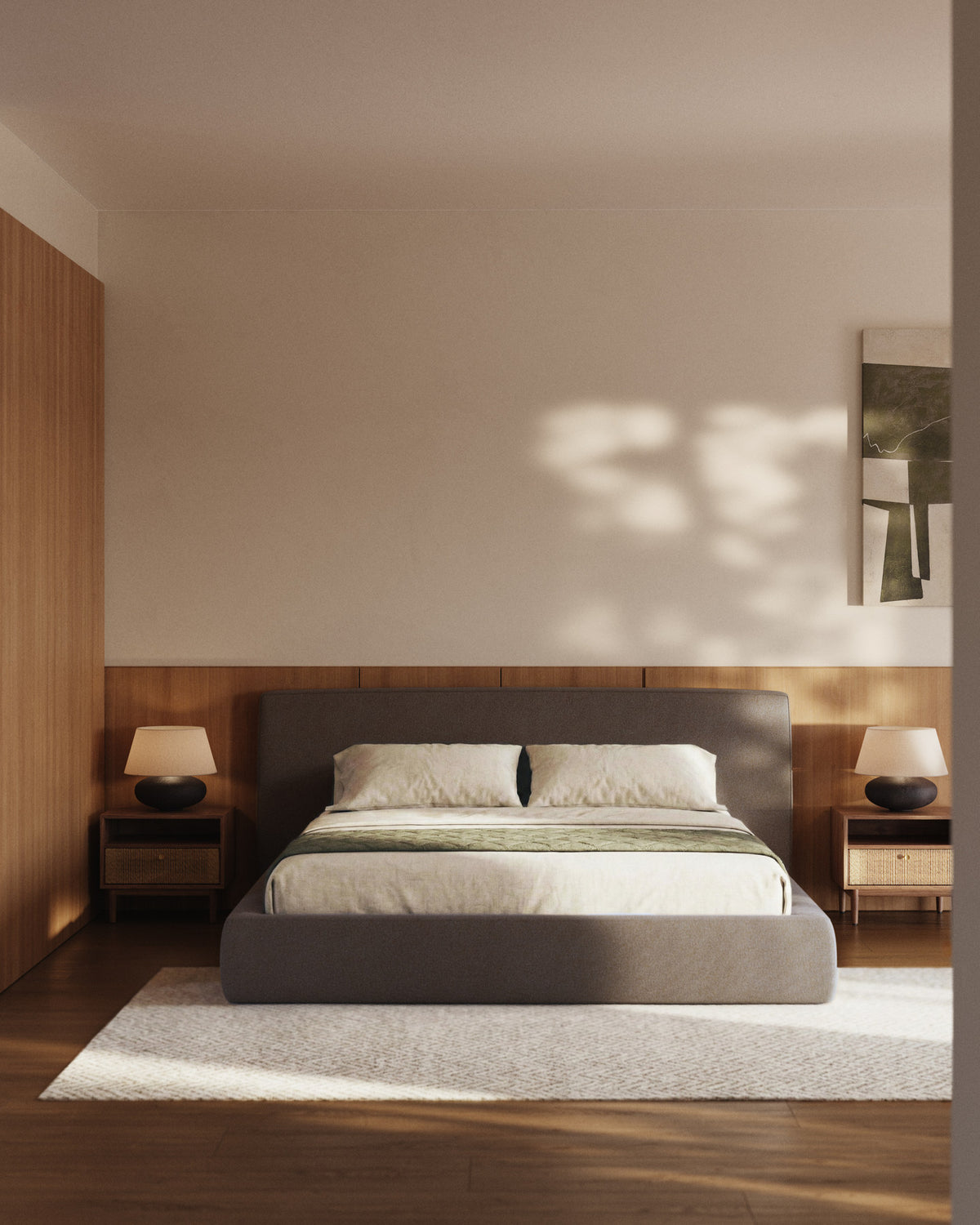 Abziehbares Bett Blok in Braun für Matratzengrösse 180 x 200 cm, FSC Mix Credit in Hellbraun präsentiert im Onlineshop von KAQTU Design AG. Bett ist von Kave Home