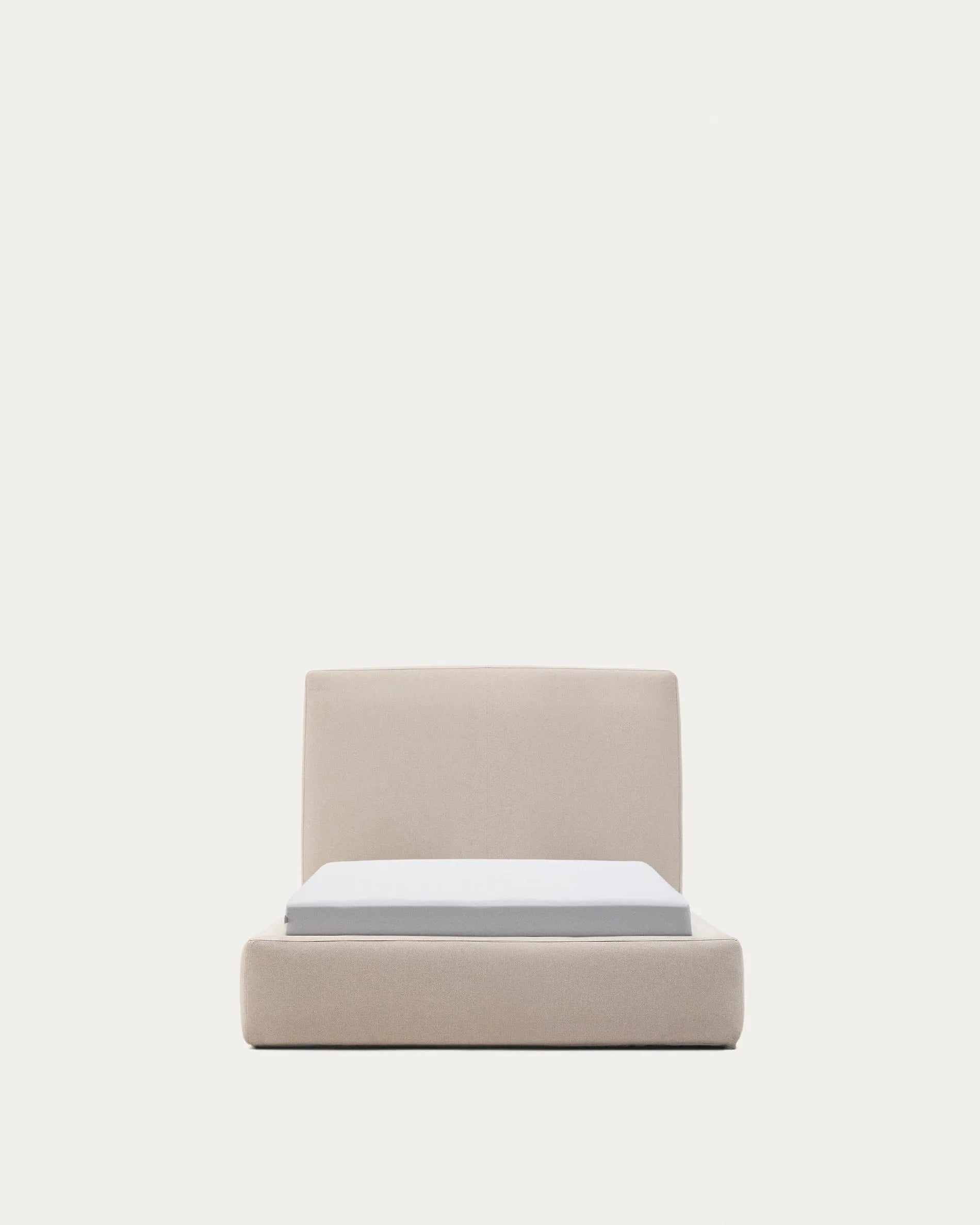 Eleganter, beiger Bettüberzug für 90x200 cm Matratzen, atmungsaktiv und langlebig, für ein stilvolles Schlafzimmer.