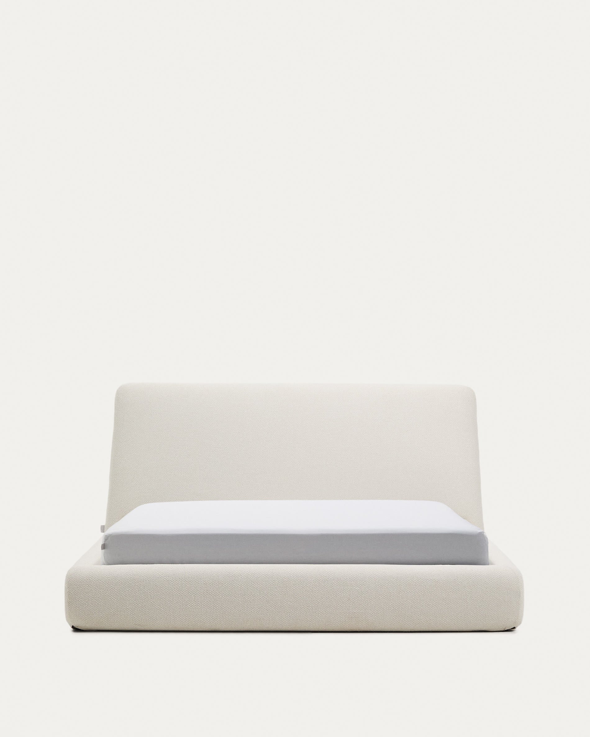 Dedible bed Martina with an EcrUf -colored chenille for mattress size 160 x 200 cm