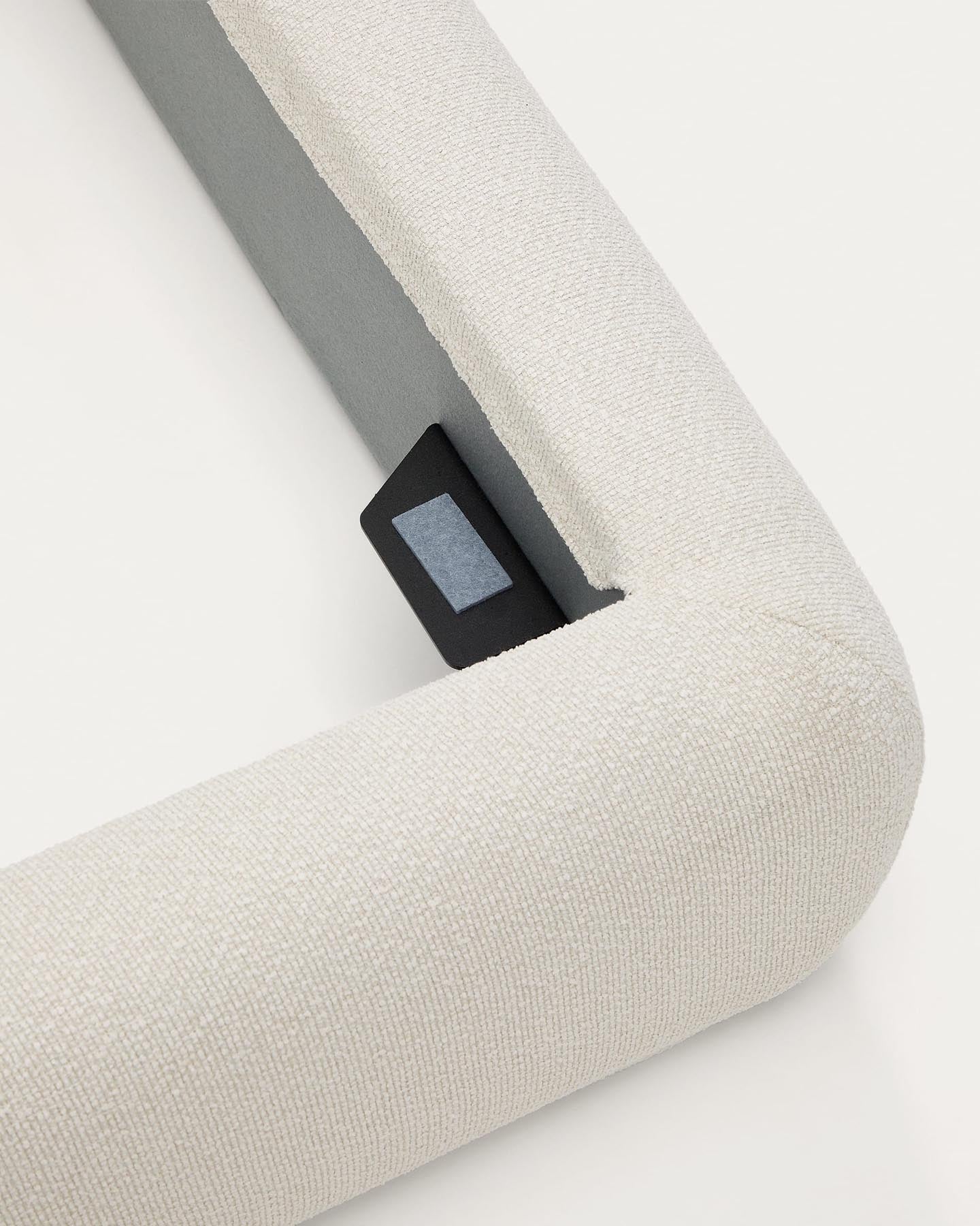 Abziehbares Bett Martina mit ecrufarbener Chenille für Matratzengröße 160 x 200 cm in  präsentiert im Onlineshop von KAQTU Design AG. Bett ist von Kave Home