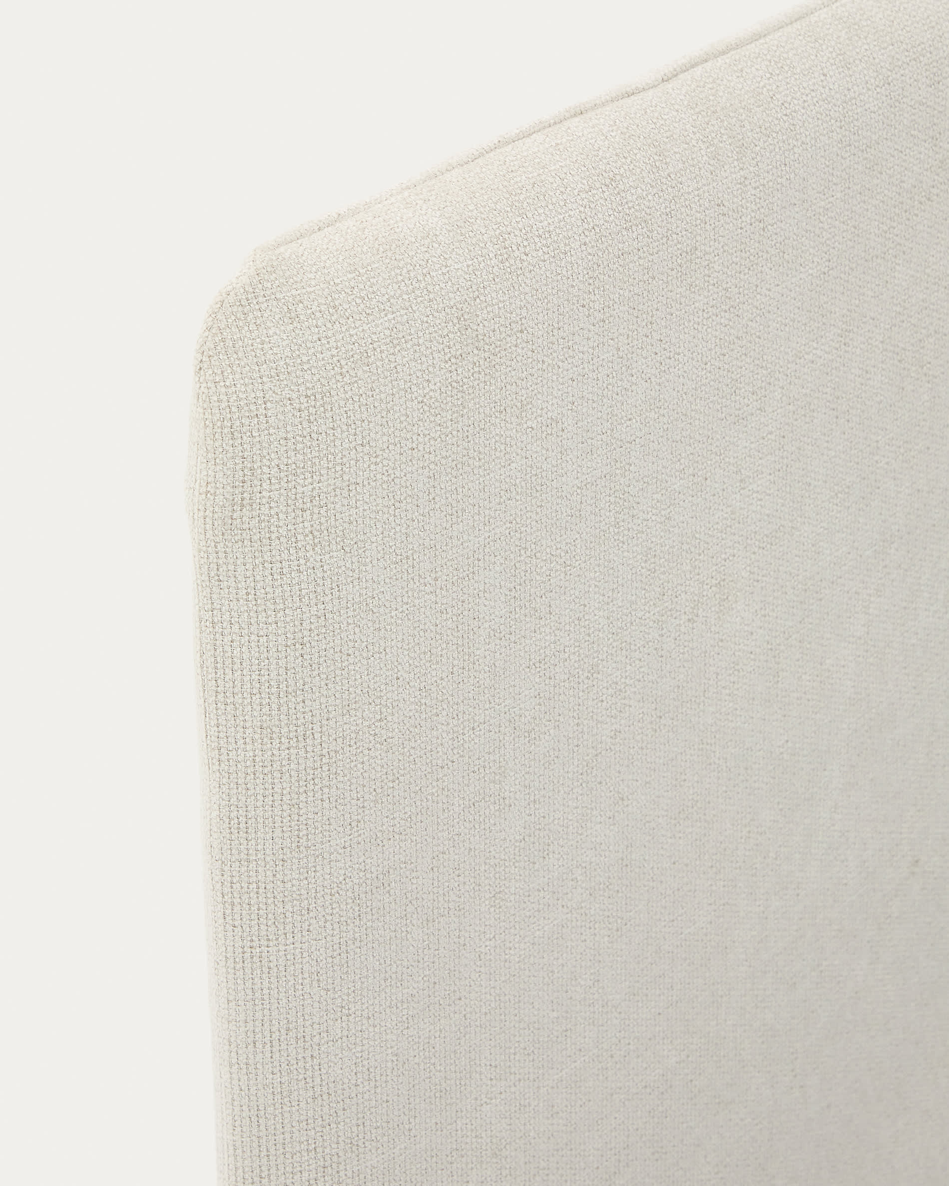 Elegantes Valma Bett aus perlfarbener Chenille, abziehbar, mit stabilen Buchenholzbeinen, passend für 90x200 cm Matratzen.