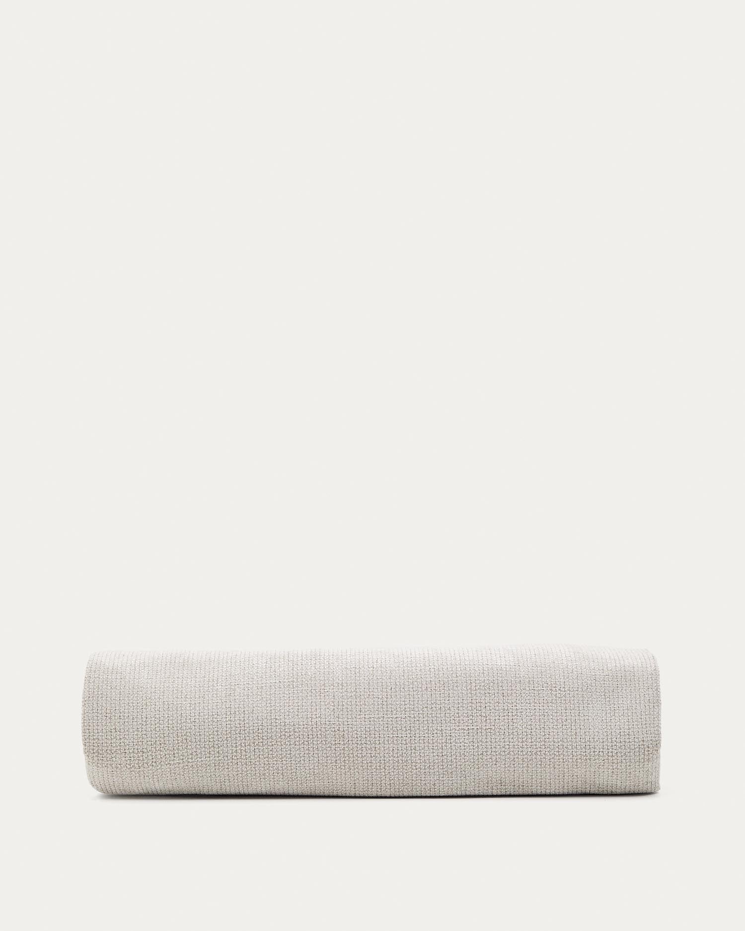Headboard cover Valma made of pearl -colored chenille for bed 180 x 200 cm