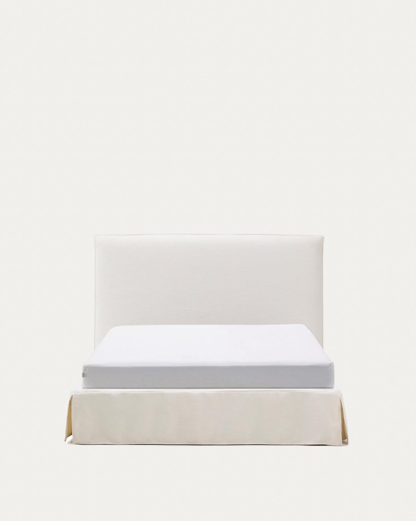 Abziehbares Bett Jaira in weißer Chenille für Matratzengröße 150 x 190 cm, FSC Mix Credit in  präsentiert im Onlineshop von KAQTU Design AG. Bett ist von Kave Home