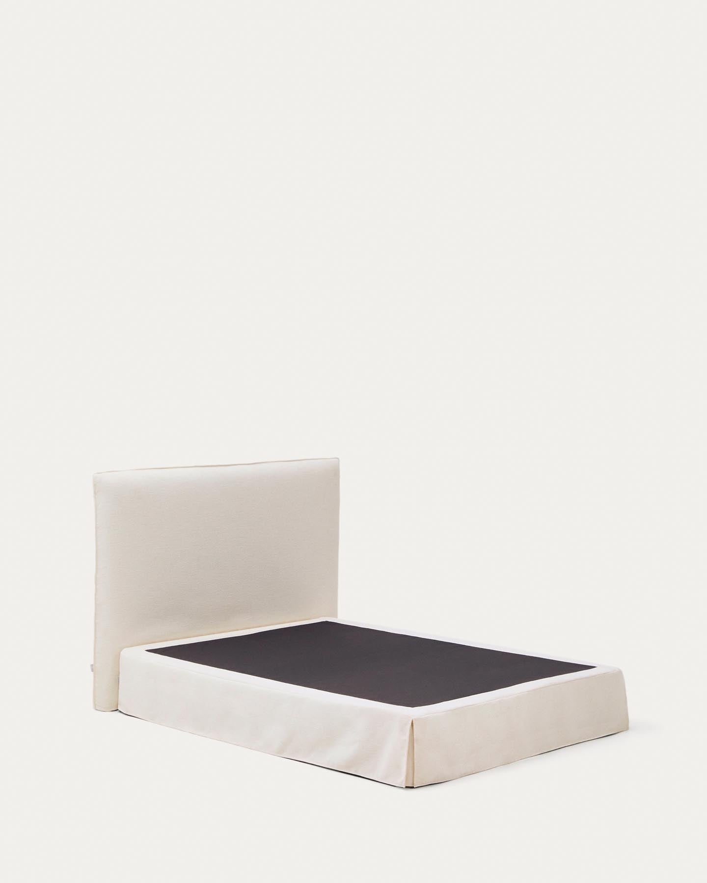 Abziehbares Bett Jaira in weißer Chenille für Matratzengröße 150 x 190 cm, FSC Mix Credit in  präsentiert im Onlineshop von KAQTU Design AG. Bett ist von Kave Home