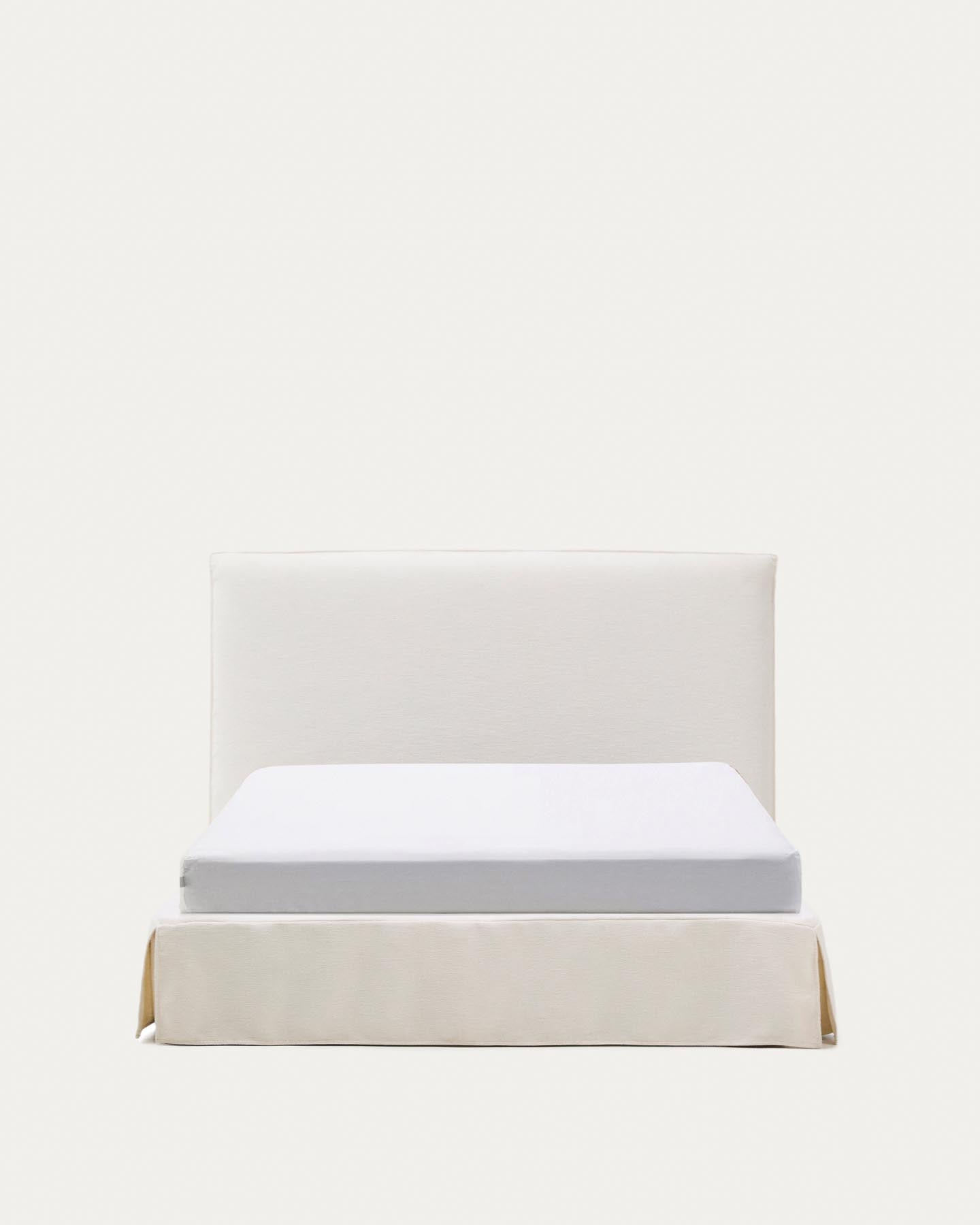 Abziehbares Bett Jaira in weißer Chenille für Matratzengröße 160 x 200 cm, FSC Mix Credit in  präsentiert im Onlineshop von KAQTU Design AG. Bett ist von Kave Home