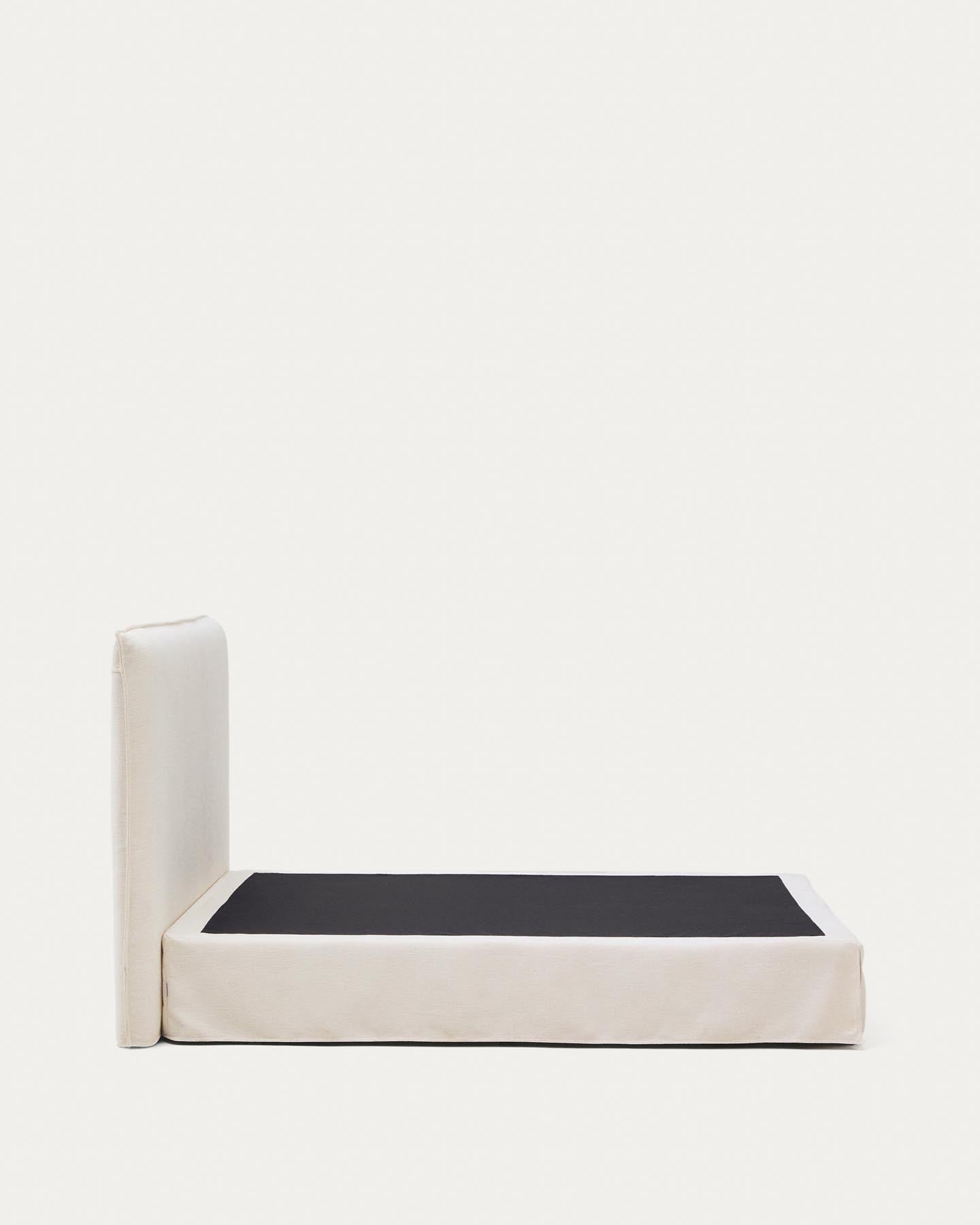 Abziehbares Bett Jaira in weißer Chenille für Matratzengröße 160 x 200 cm, FSC Mix Credit in  präsentiert im Onlineshop von KAQTU Design AG. Bett ist von Kave Home