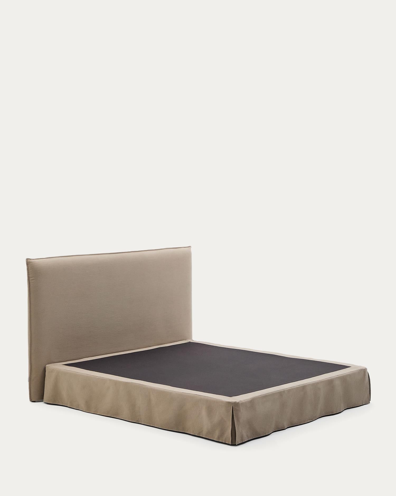 Bett mit abnehmbarem Bezug Jaira aus Leinen und Baumwolle taupe für eine Matratze von 180 x 200 cm FSC Mix Credit in Taupe präsentiert im Onlineshop von KAQTU Design AG. Bett ist von Kave Home